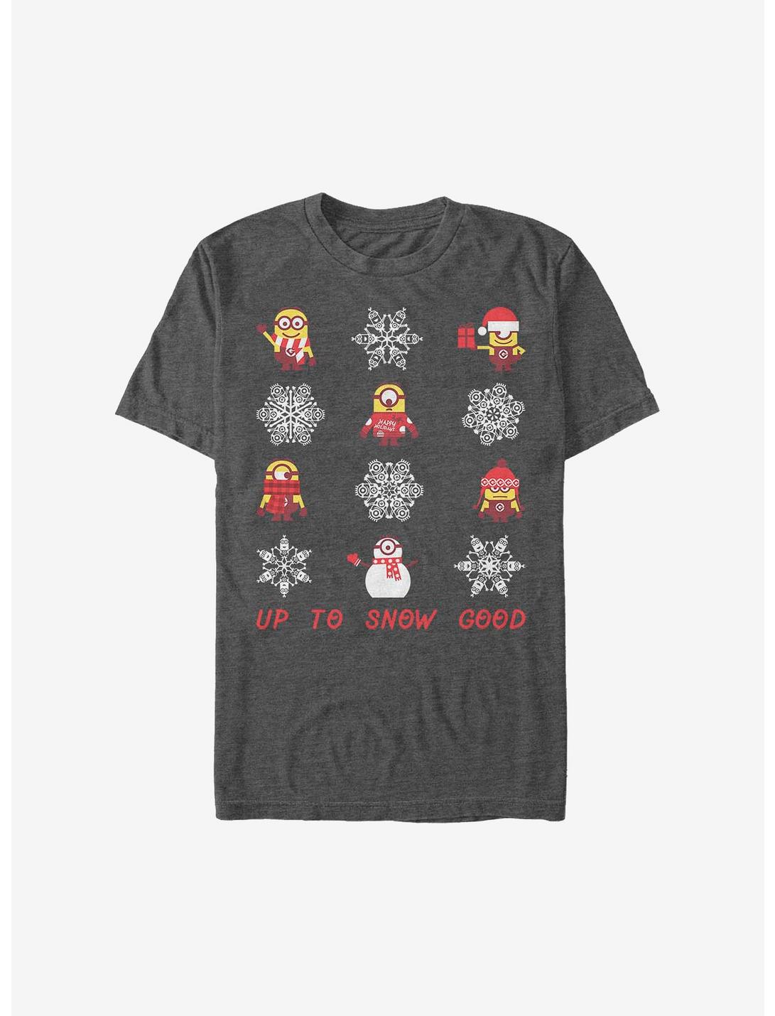 Minion Snowflake Minion Holiday T-Shirt, CHAR HTR, hi-res