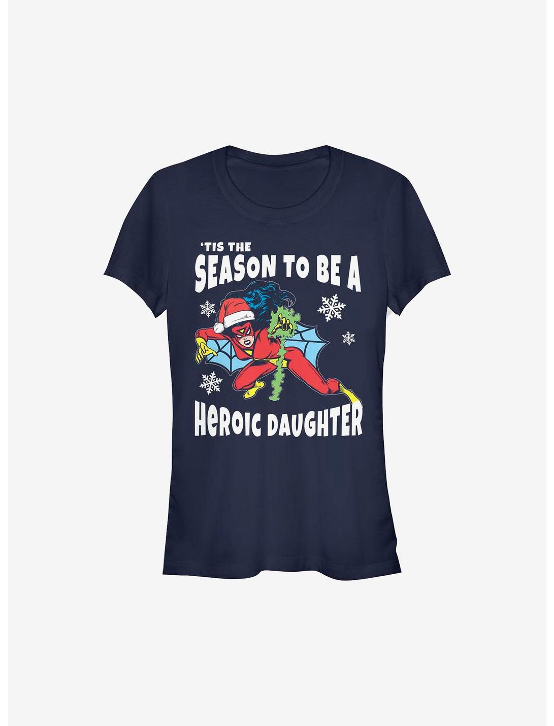 Marvel Heroic Daughter Holiday Girls T-Shirt, NAVY, hi-res