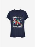 Marvel Heroic Sister Holiday Girls T-Shirt, NAVY, hi-res