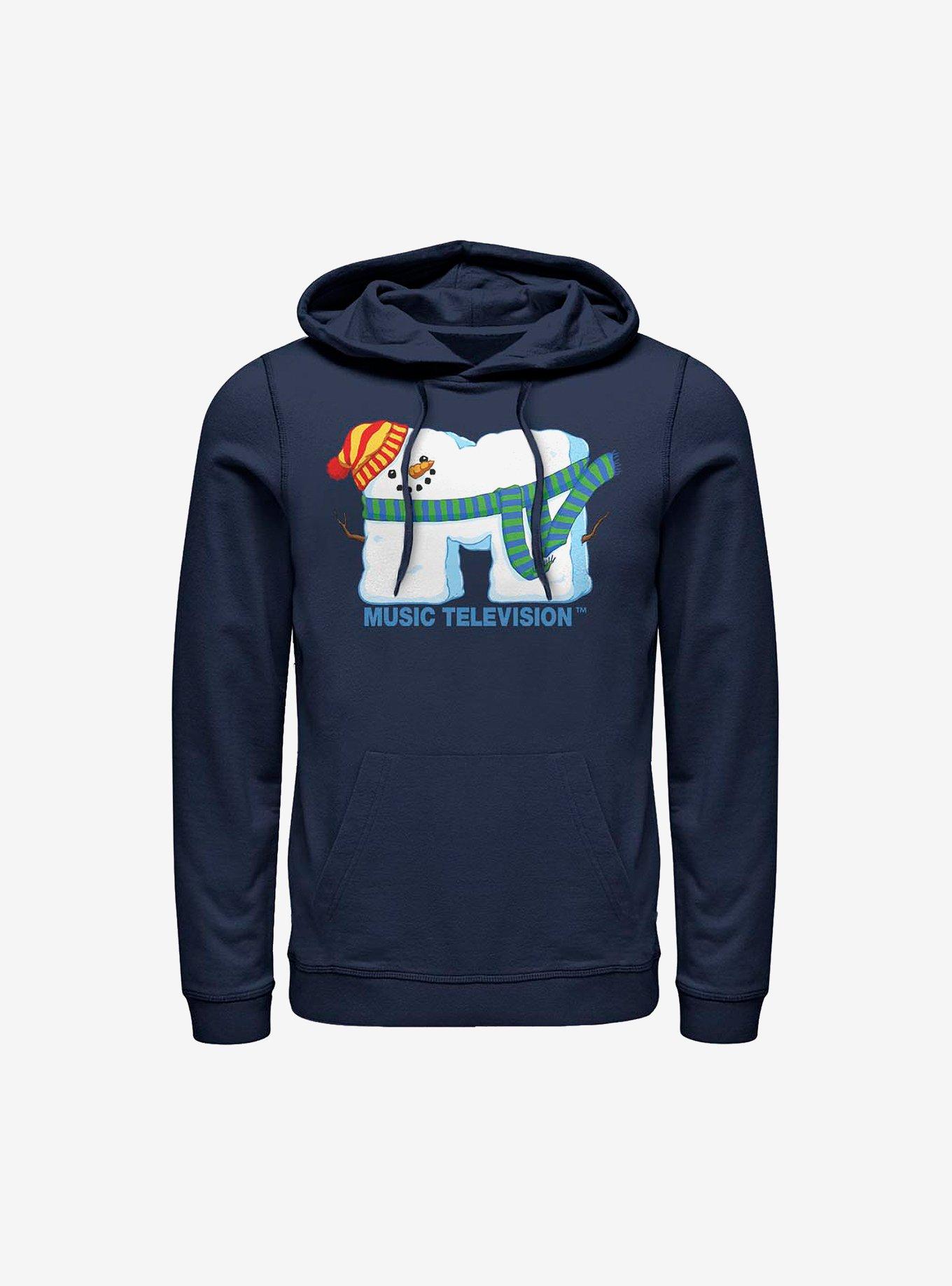 MTV Snowman Logo Hoodie, NAVY, hi-res