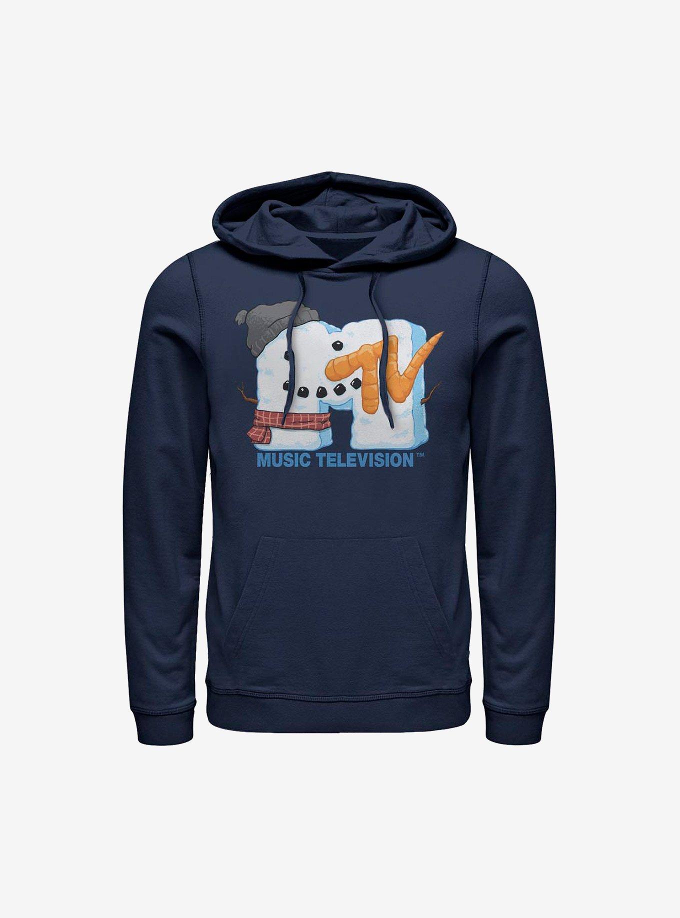 MTV Snowman Face Logo Hoodie, NAVY, hi-res