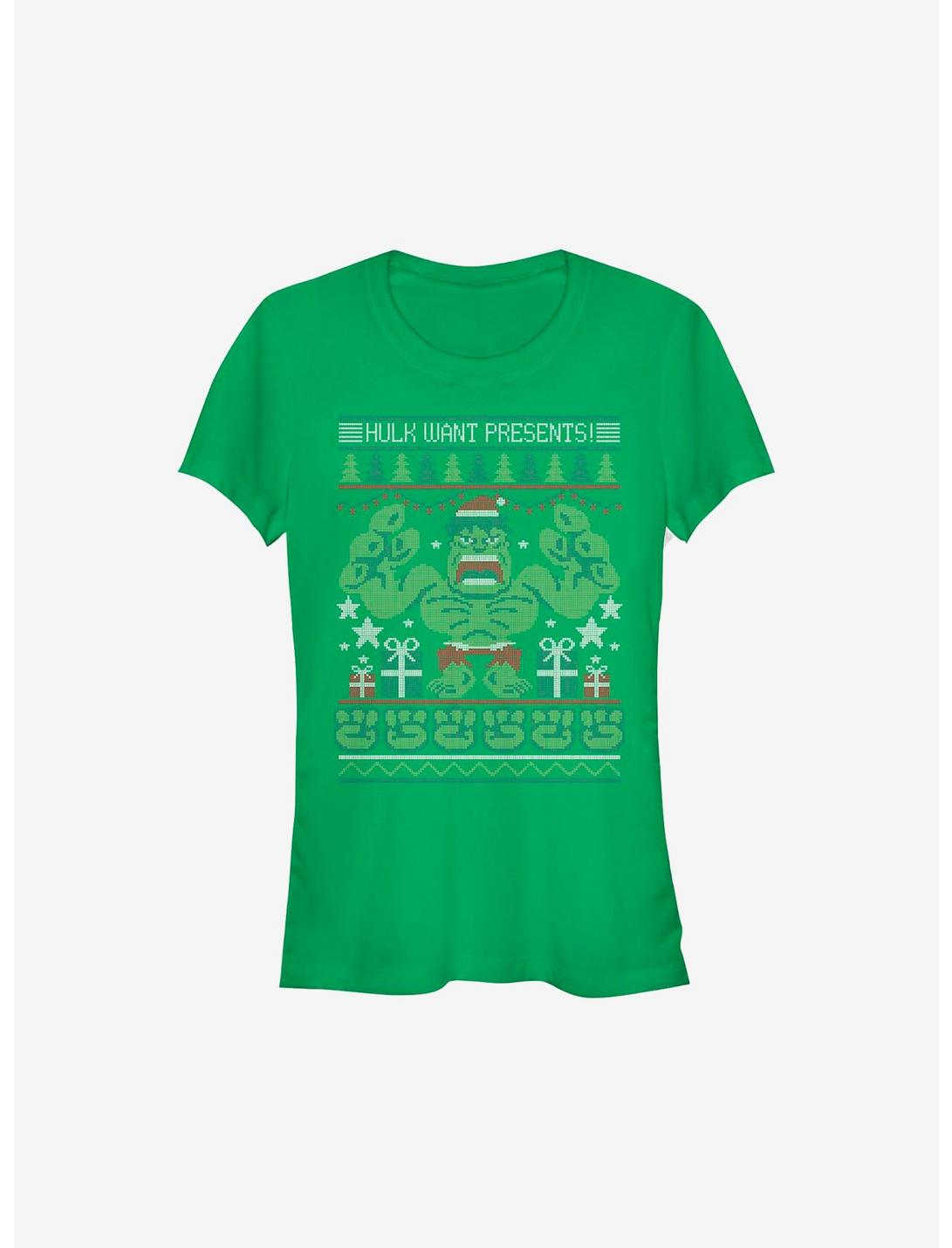 Marvel Hulk Want Presents Holiday Girls T-Shirt, KELLY, hi-res
