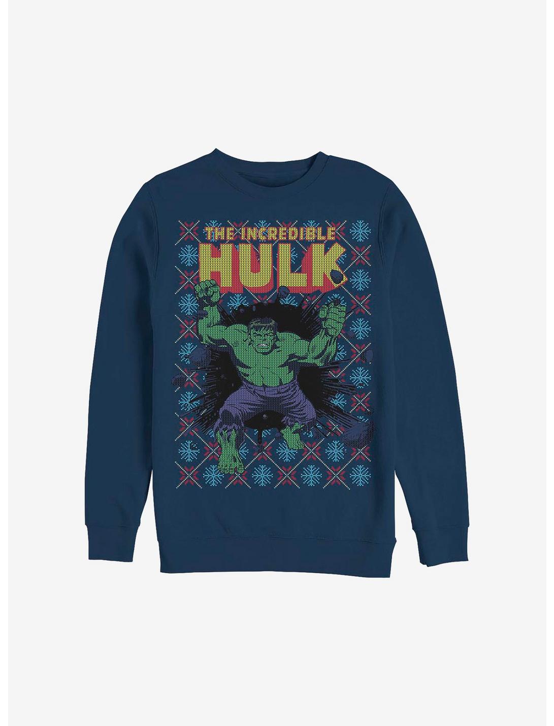 Marvel Hulk Smash Holiday Sweatshirt, NAVY, hi-res
