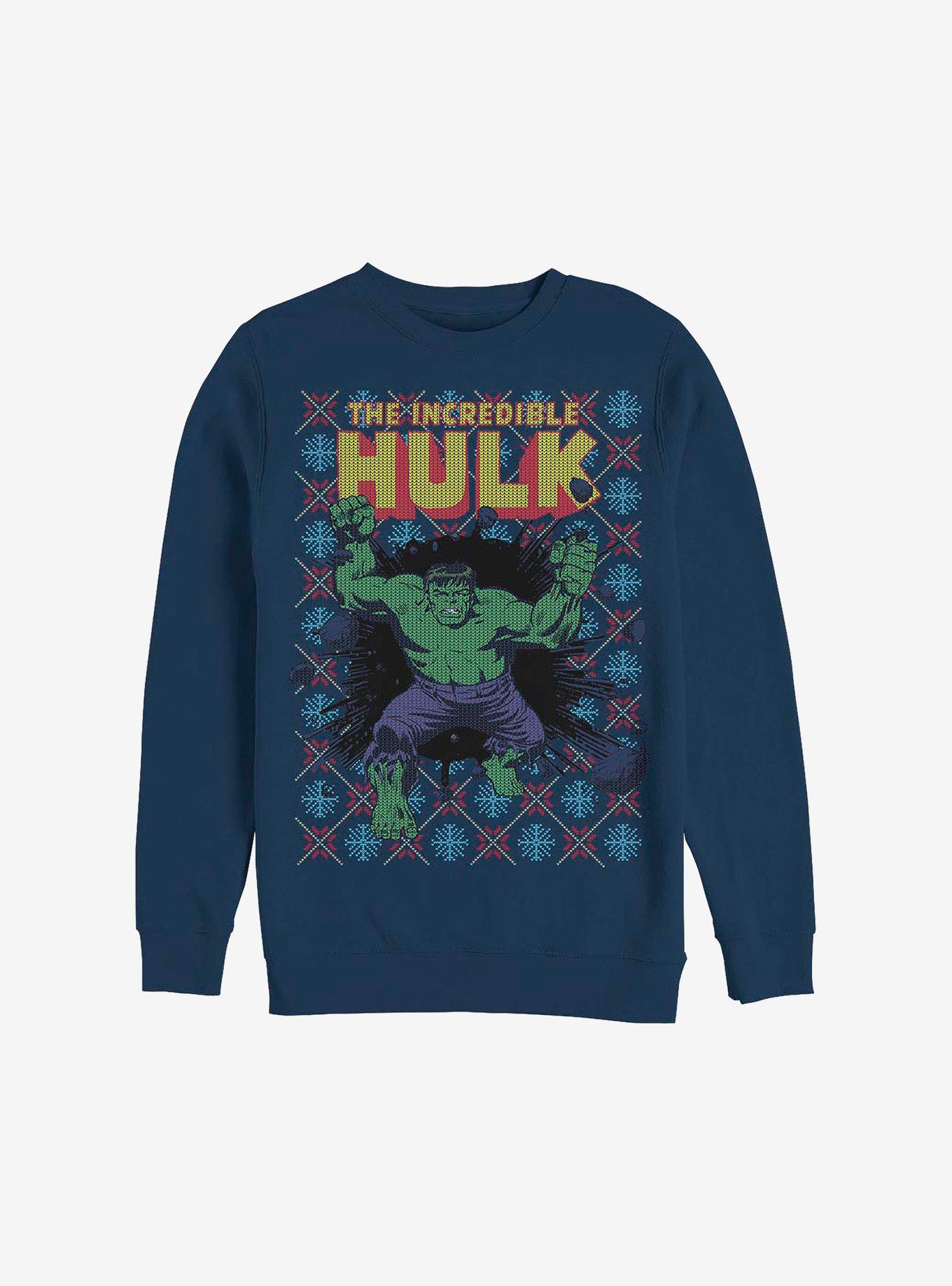 Marvel Hulk Smash Holiday Sweatshirt, NAVY, hi-res