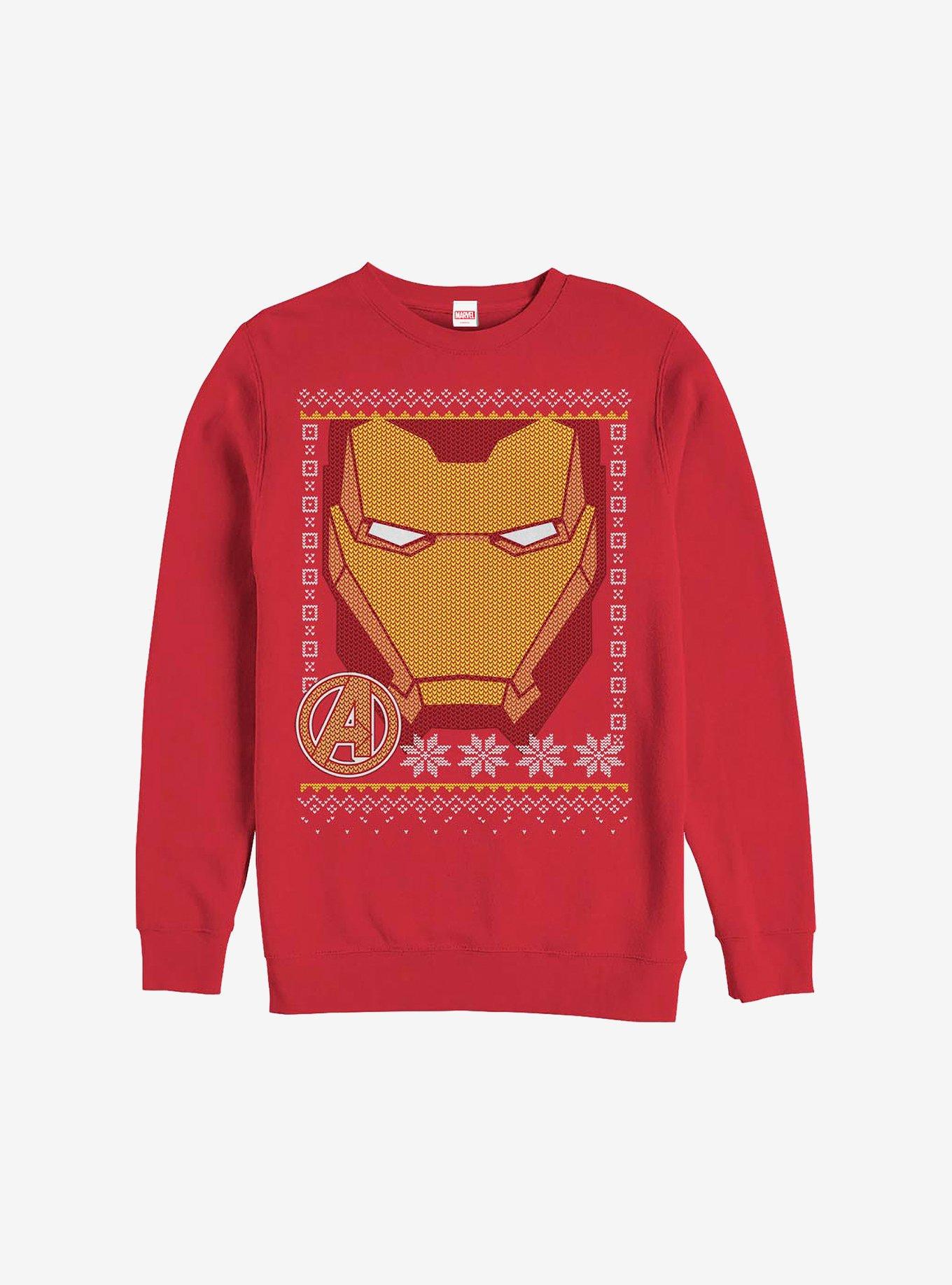 Marvel Iron Man Face Christmas Pattern Sweatshirt, , hi-res