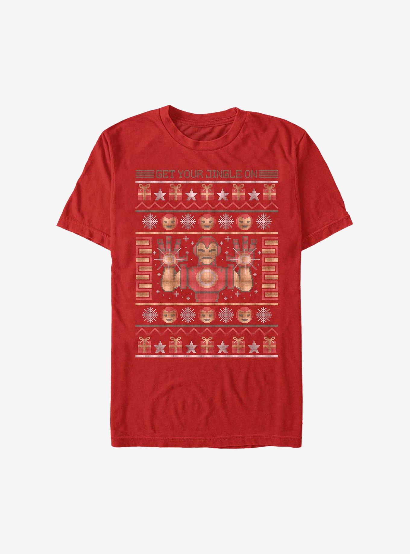 Marvel Iron Man Christmas Pattern T-Shirt, , hi-res