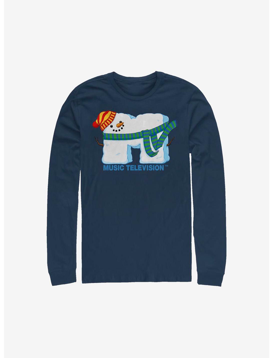 MTV Snowman Logo Long-Sleeve T-Shirt, NAVY, hi-res