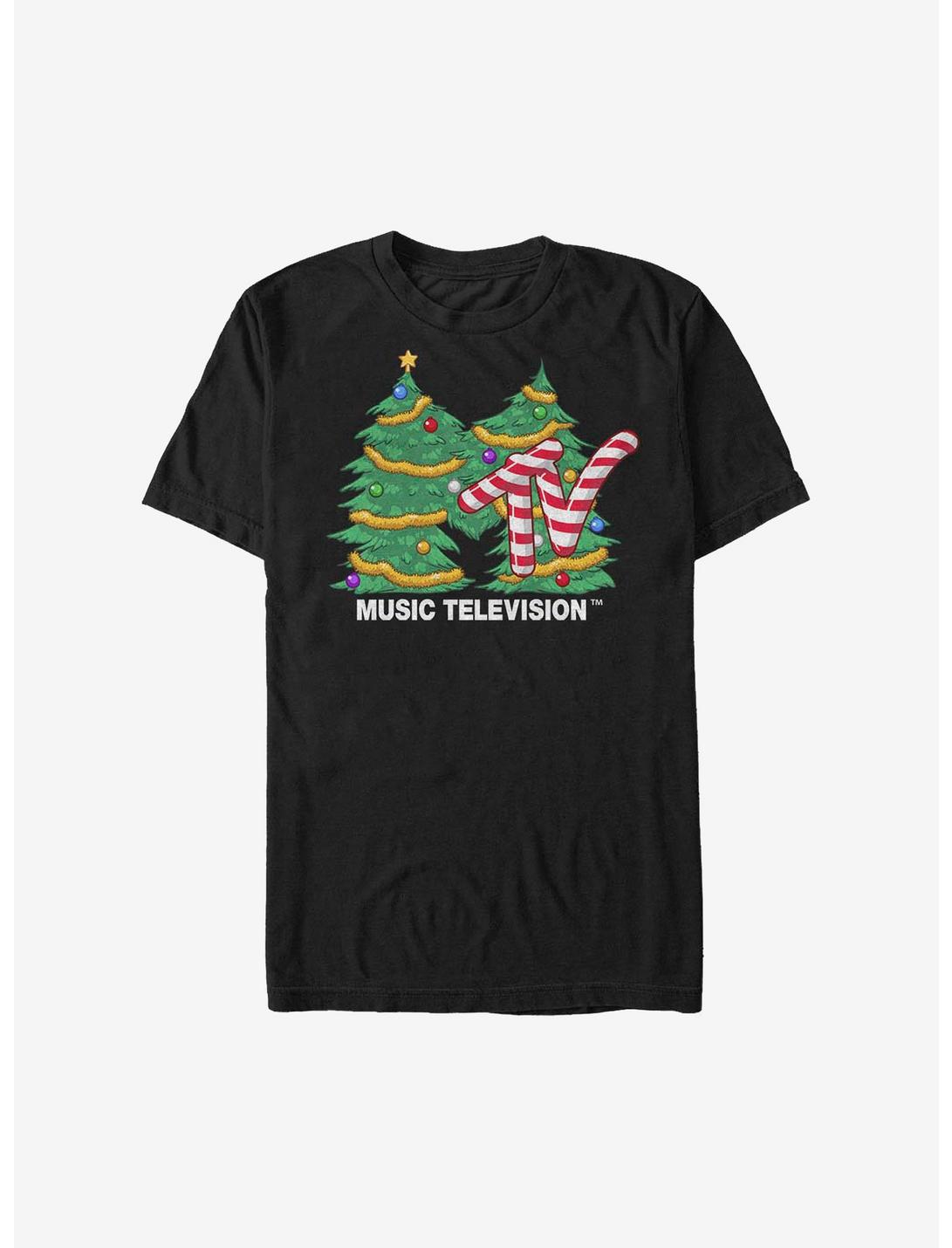 MTV Christmas Tree Logo T-Shirt, BLACK, hi-res