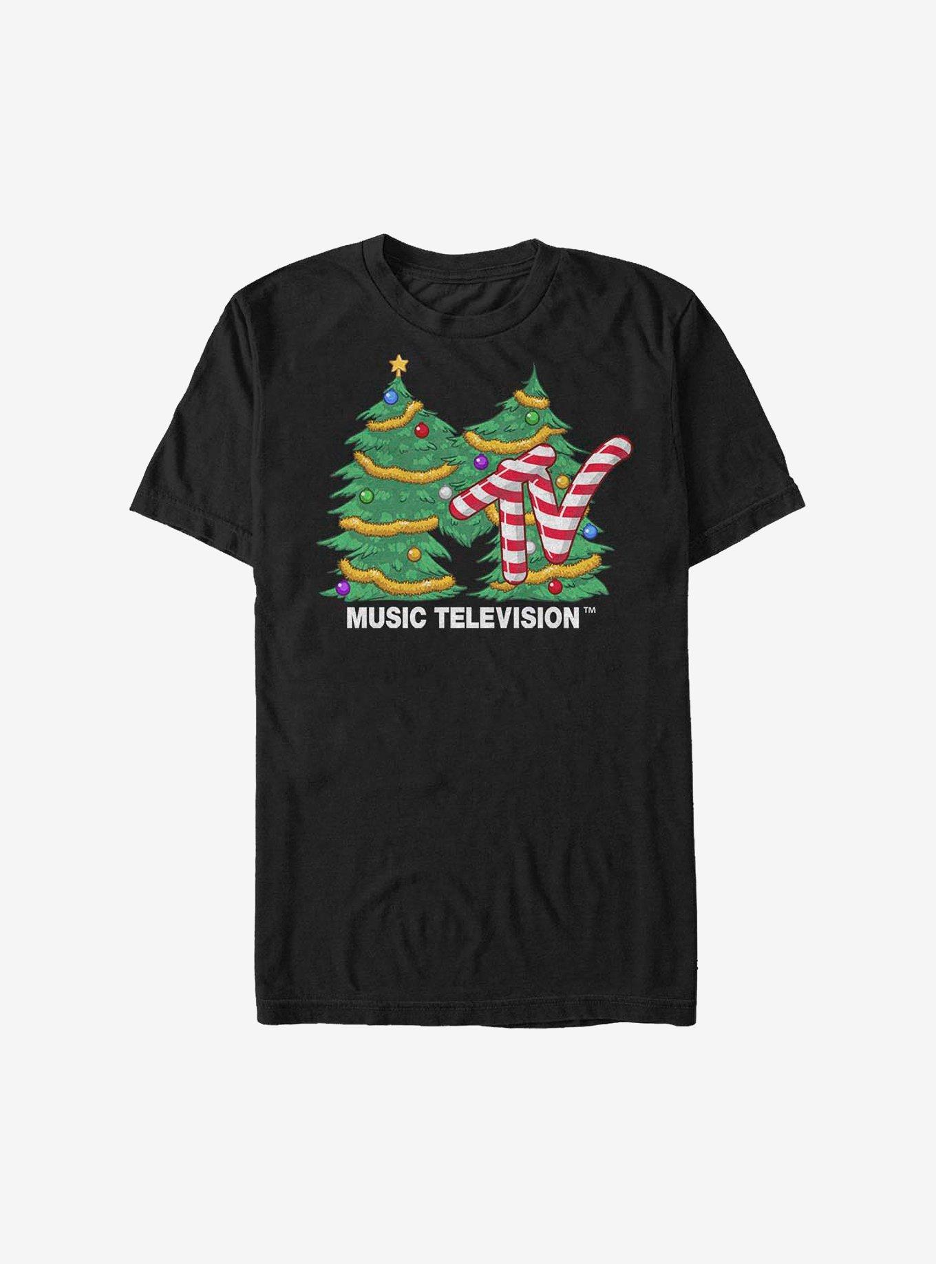 MTV Christmas Tree Logo T-Shirt, BLACK, hi-res