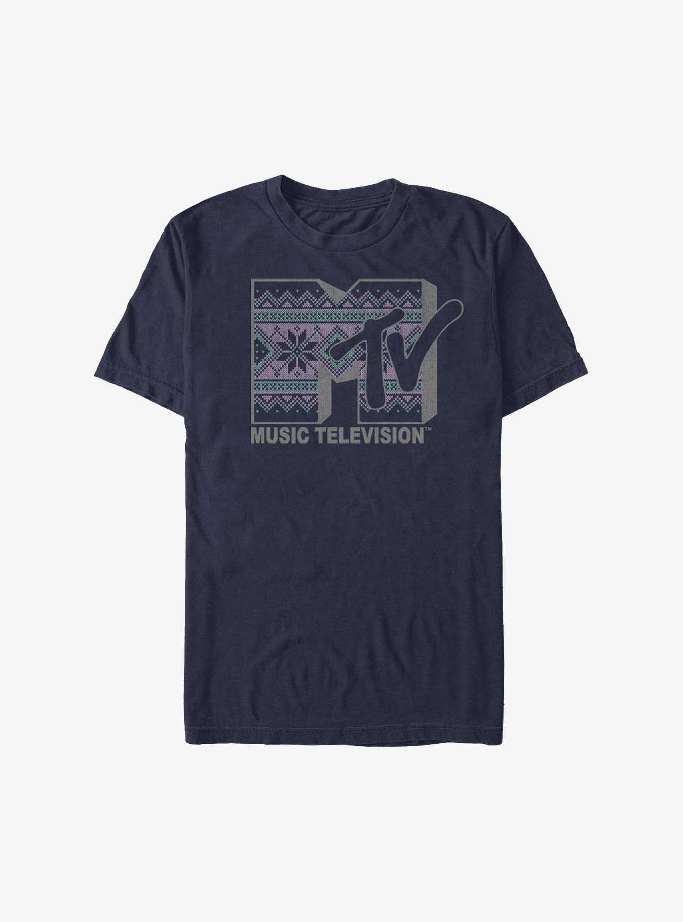 MTV Christmas Pattern Logo T-Shirt, , hi-res
