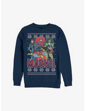 Marvel Christmas Pattern Heroines Sweatshirt, , hi-res