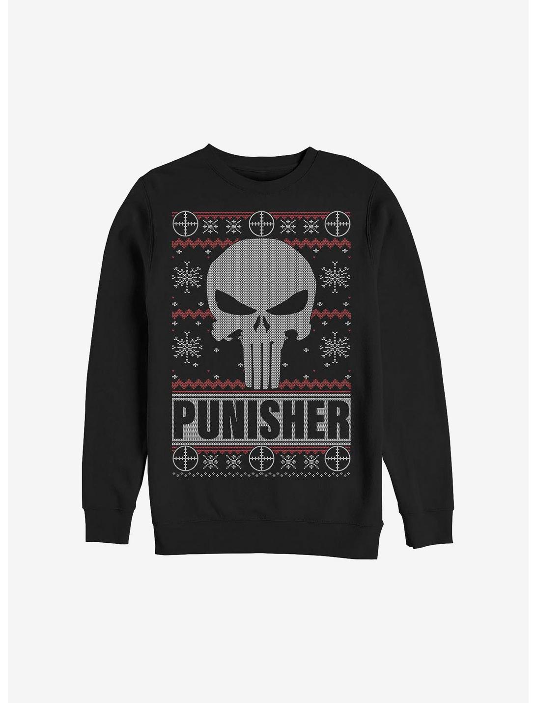 Marvel Punisher Christmas Pattern Sweatshirt, BLACK, hi-res