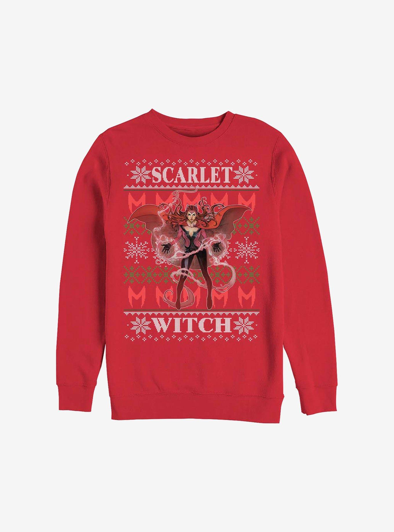 Marvel Scarlet Witch Ugly Christmas Sweater Sweatshirt, RED, hi-res
