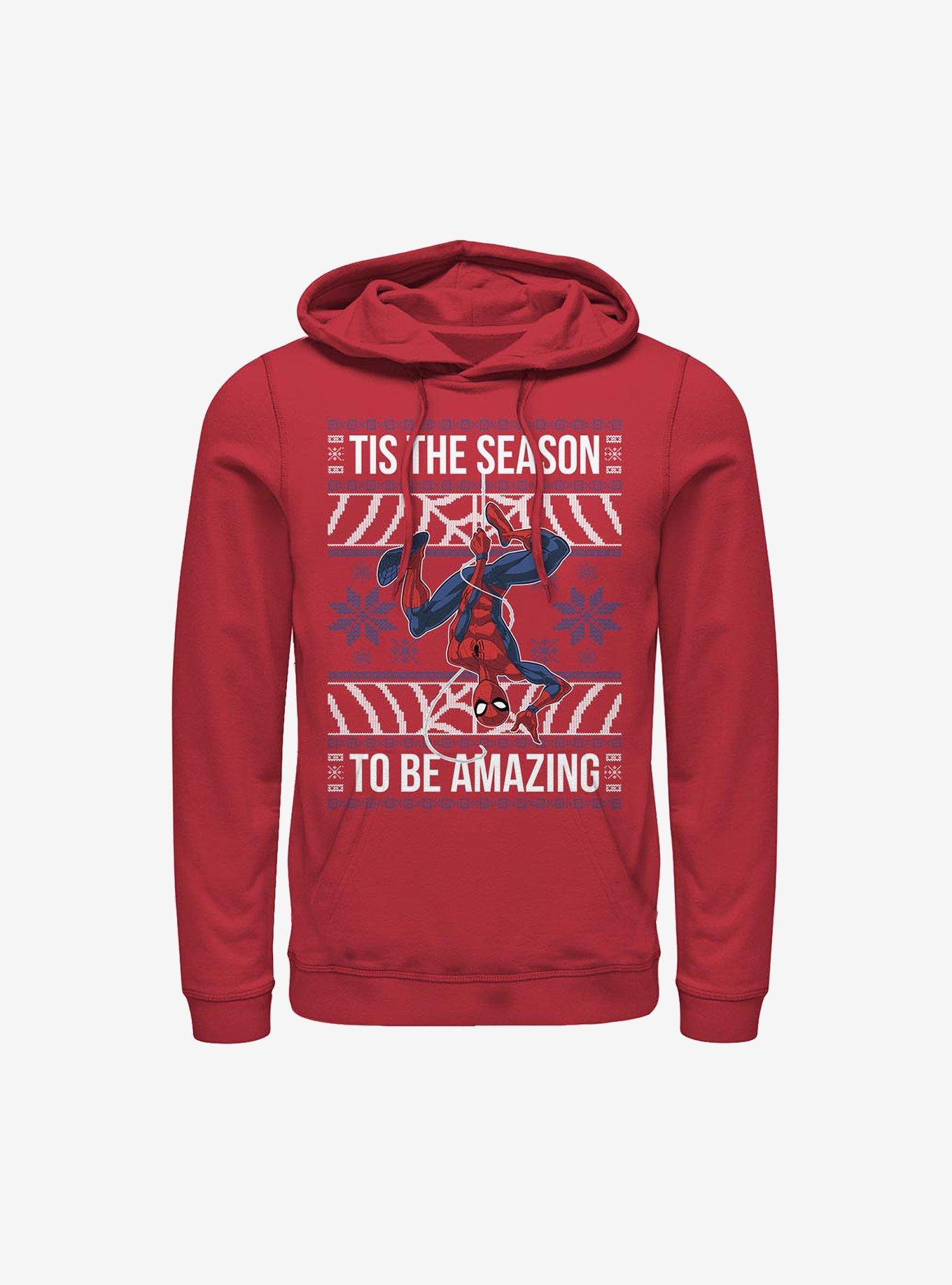 Marvel Spider-Man Amazing Spider-Man Ugly Christmas Sweater Hoodie, RED, hi-res