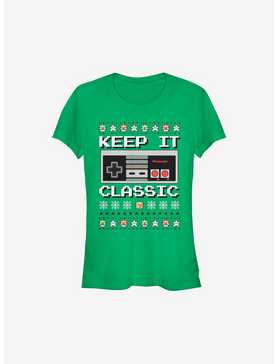 Nintendo Keep It Classic Controller Christmas Girls T-Shirt, , hi-res