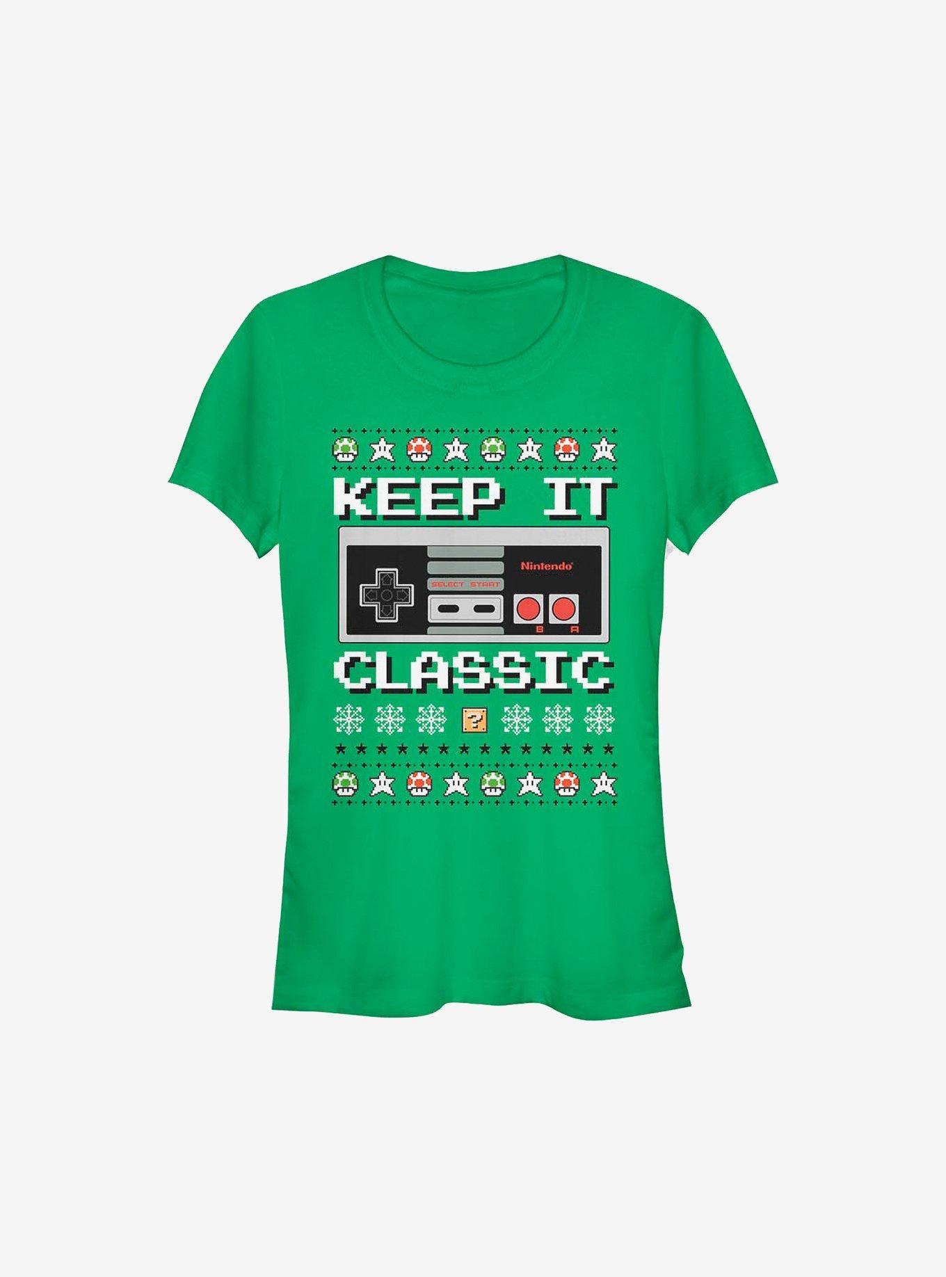 Nintendo Keep It Classic Controller Christmas Girls T-Shirt, , hi-res