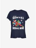 Marvel Spider-Man Heroic Mom Holiday Girls T-Shirt, NAVY, hi-res