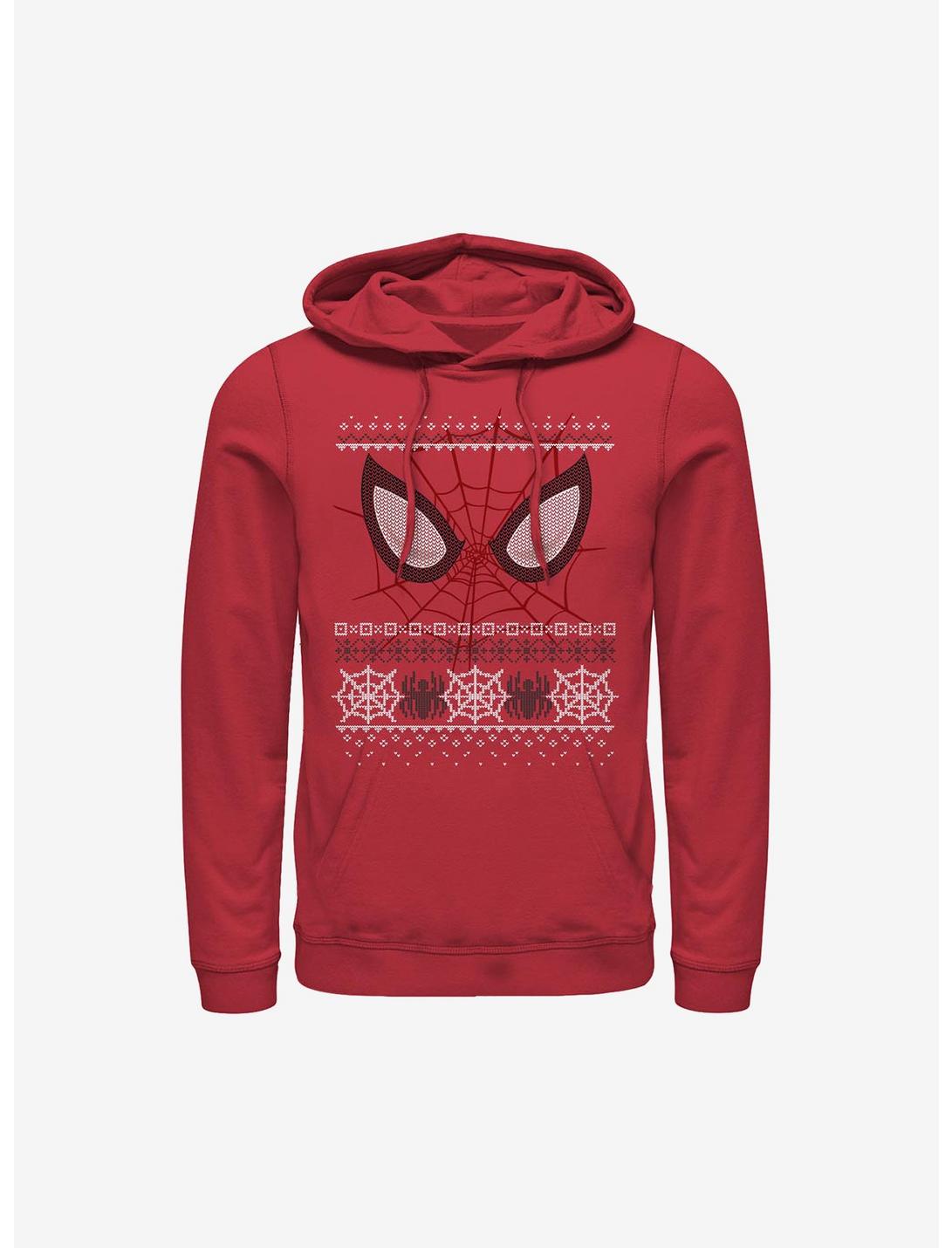 Marvel Spider-Man Eyes  Christmas Sweater Hoodie, RED, hi-res