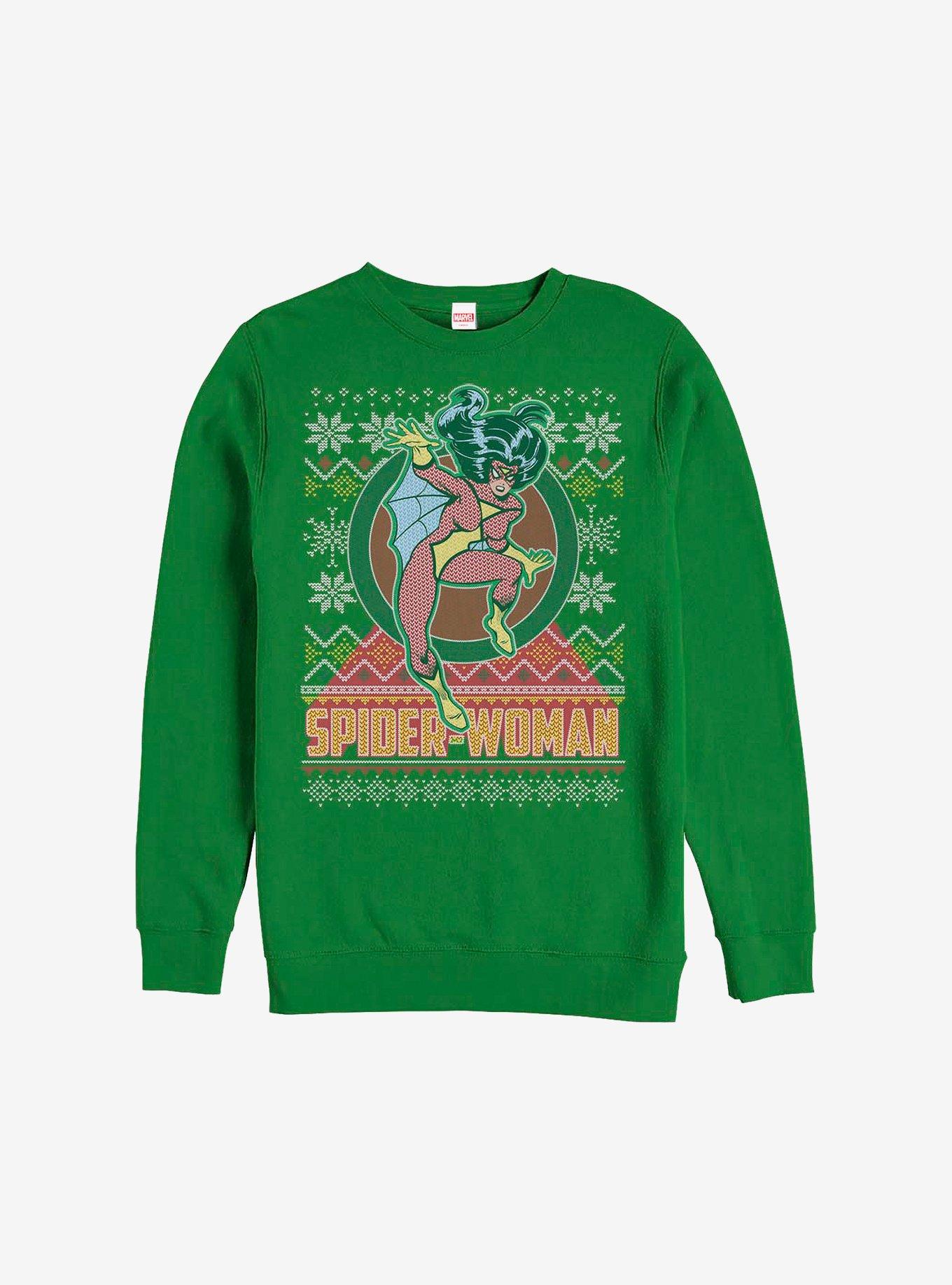 Marvel Spider-Man Spider-Woman Christmas Pattern Sweatershirt, , hi-res