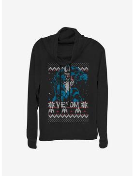 Marvel Venom Ugly Christmas Sweater Cowl Neck Long-Sleeve Girls Top, , hi-res