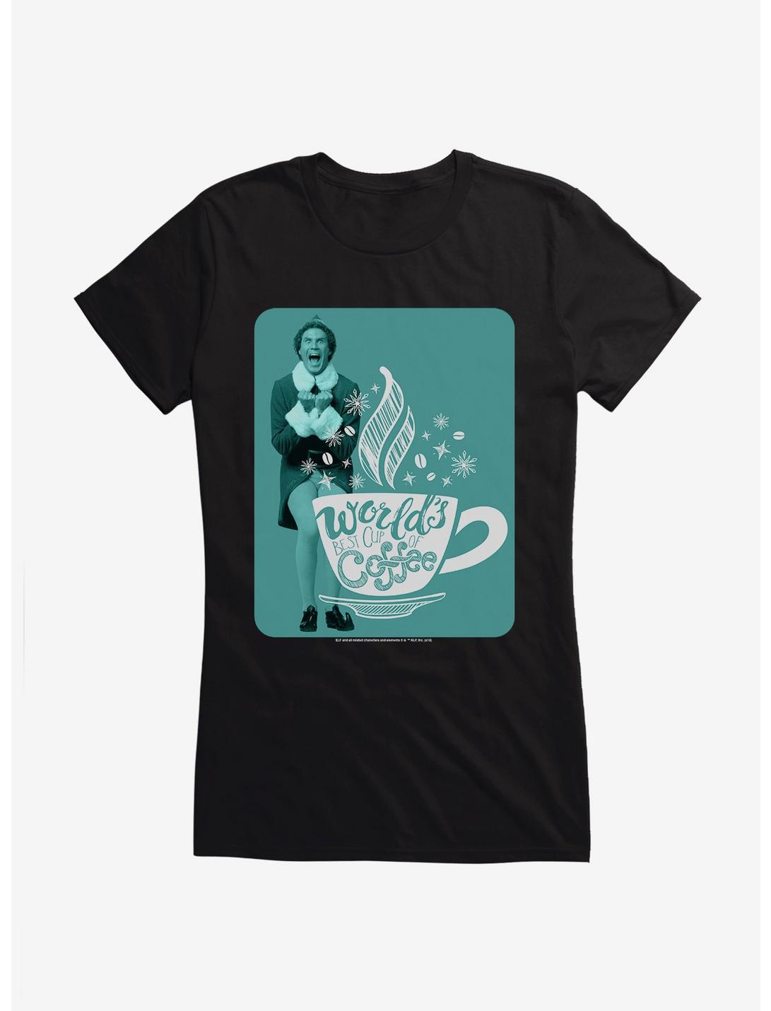 Elf World's Best Coffee Girls T-Shirt, BLACK, hi-res