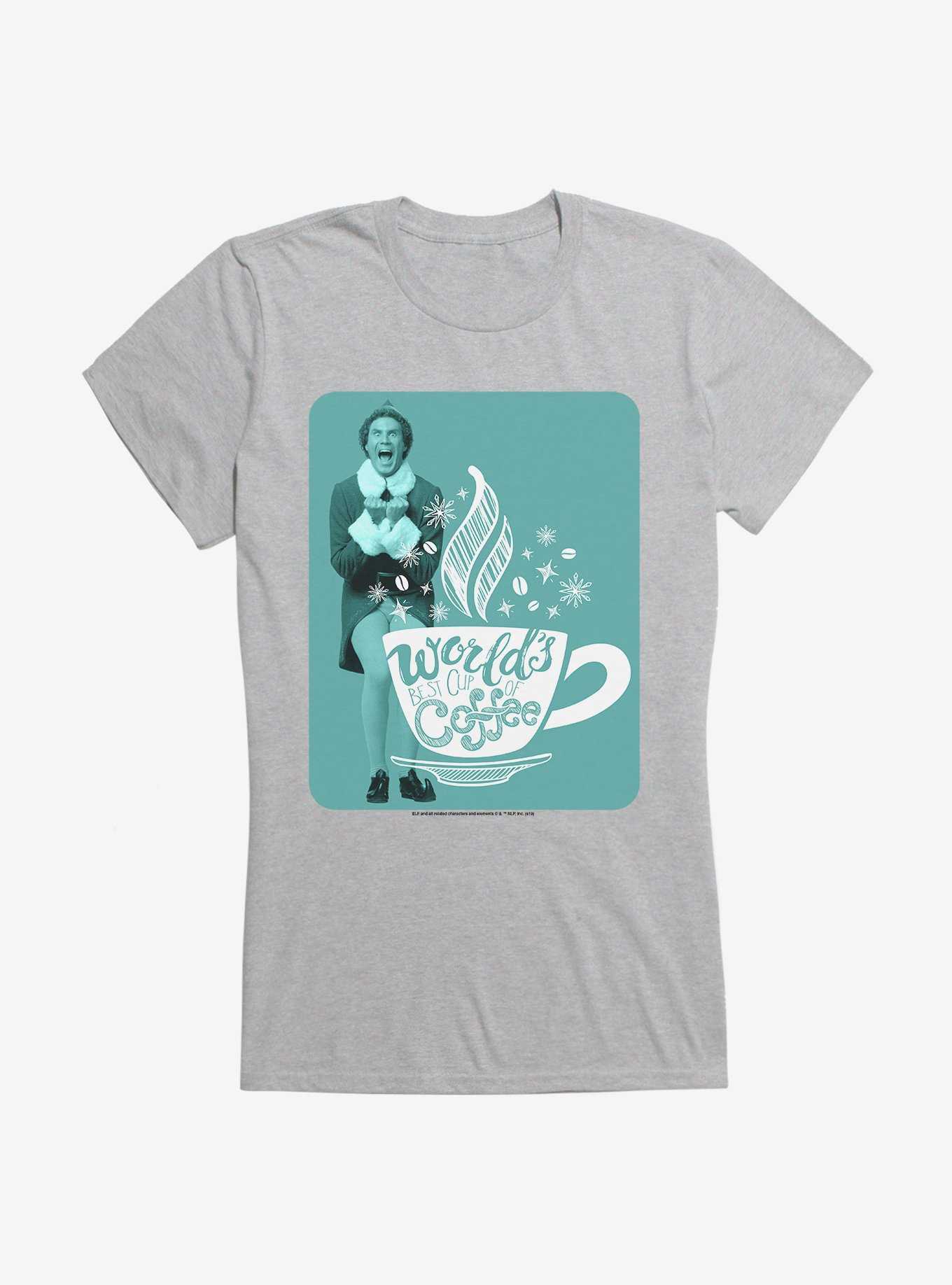 Elf World's Best Coffee Girls T-Shirt, HEATHER, hi-res