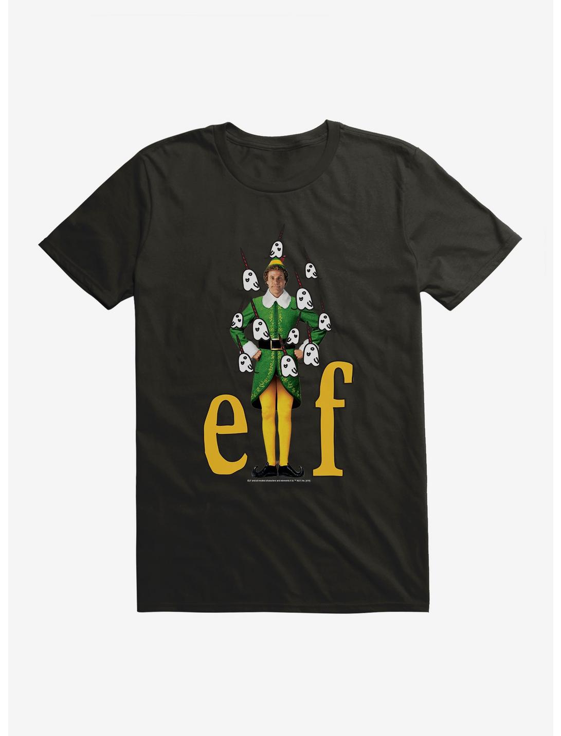 Elf Buddy Narwhal Icons T-Shirt, BLACK, hi-res