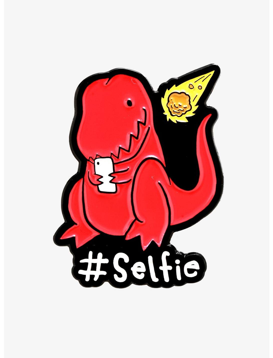 T-Rex Selfie Enamel Pin, , hi-res