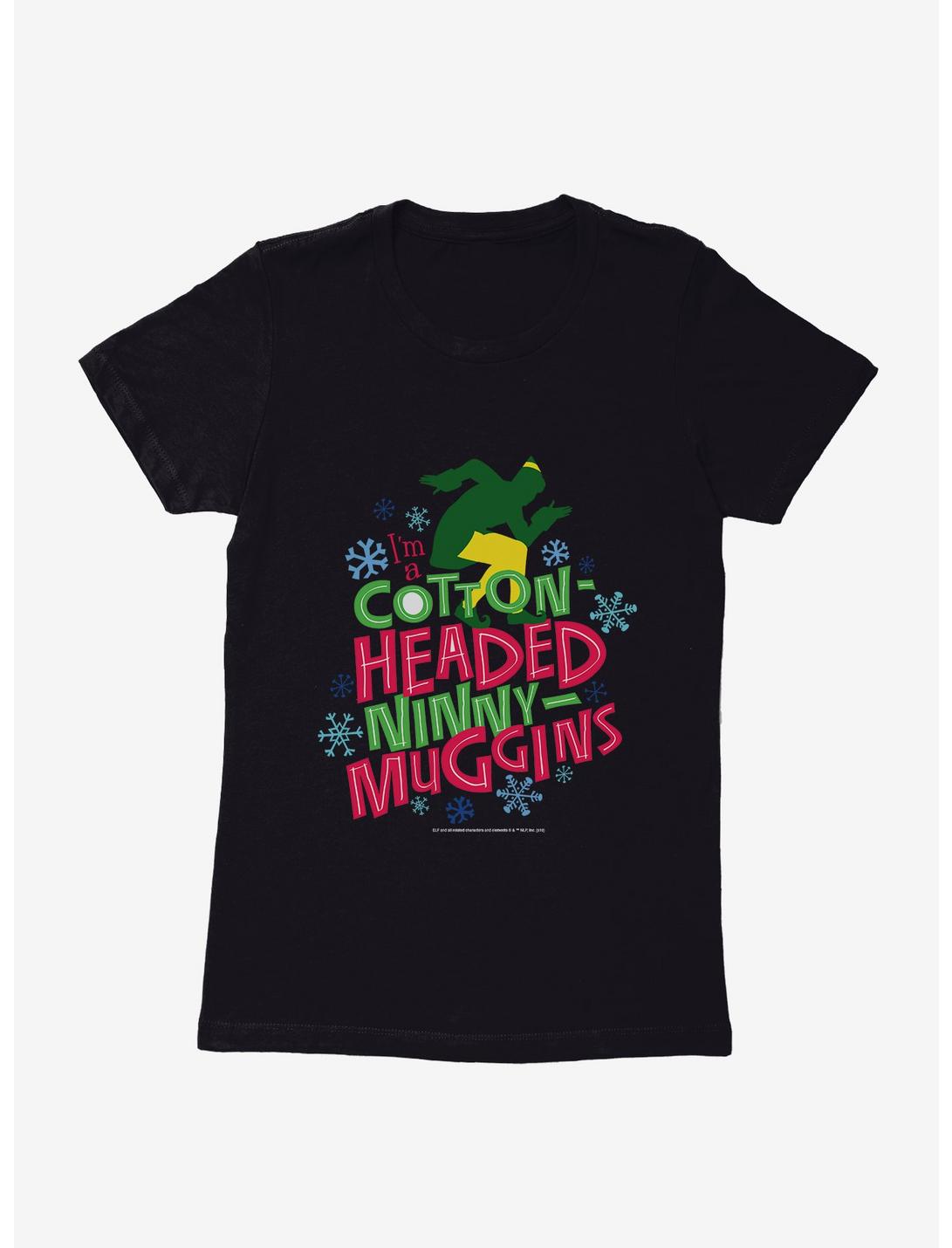 Elf Cotton Headed Ninny Muggins Neon Womens T-Shirt, BLACK, hi-res