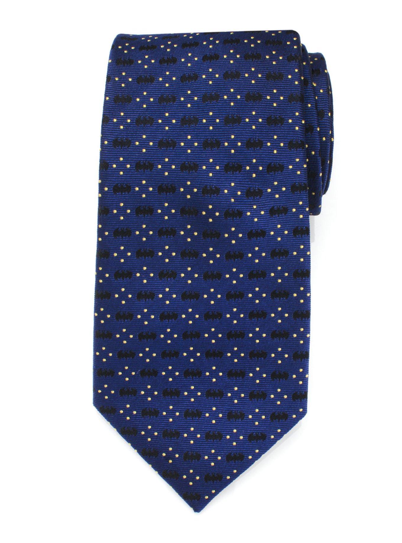 DC Comics Batman Icon Diamond Dot Navy Mens Tie, , hi-res