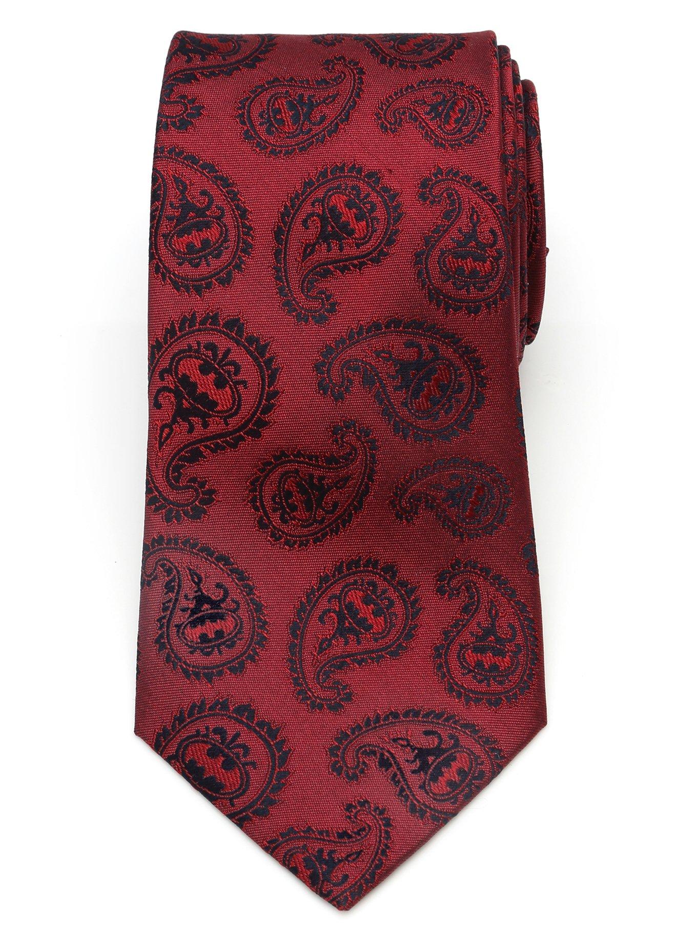 DC Comics Batman Red Paisley Tie, , hi-res