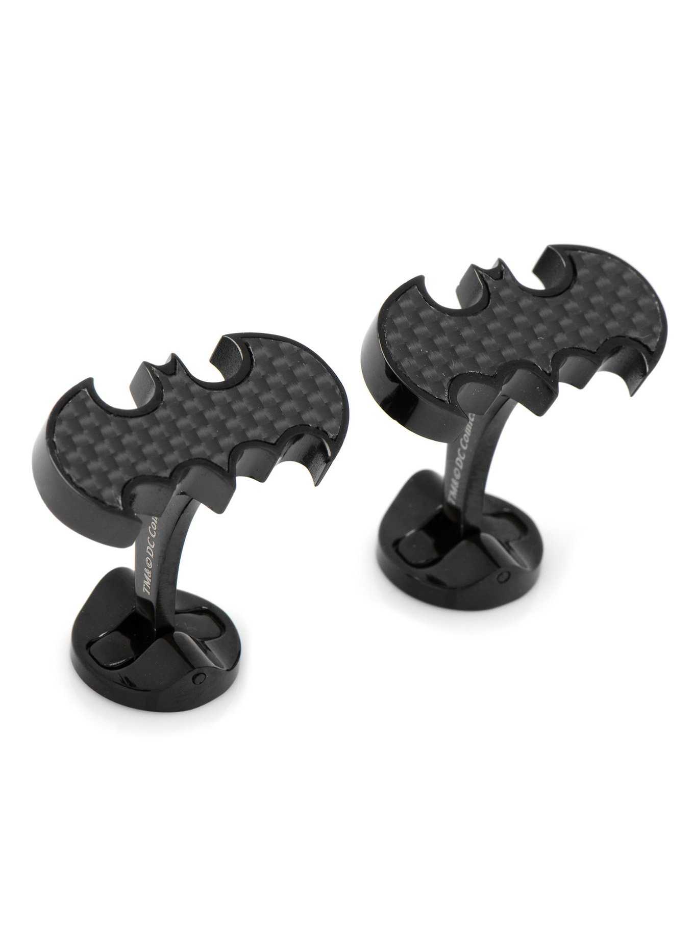 DC Comics Batman Stainless Steel Carbon Fiber Cufflinks, , hi-res