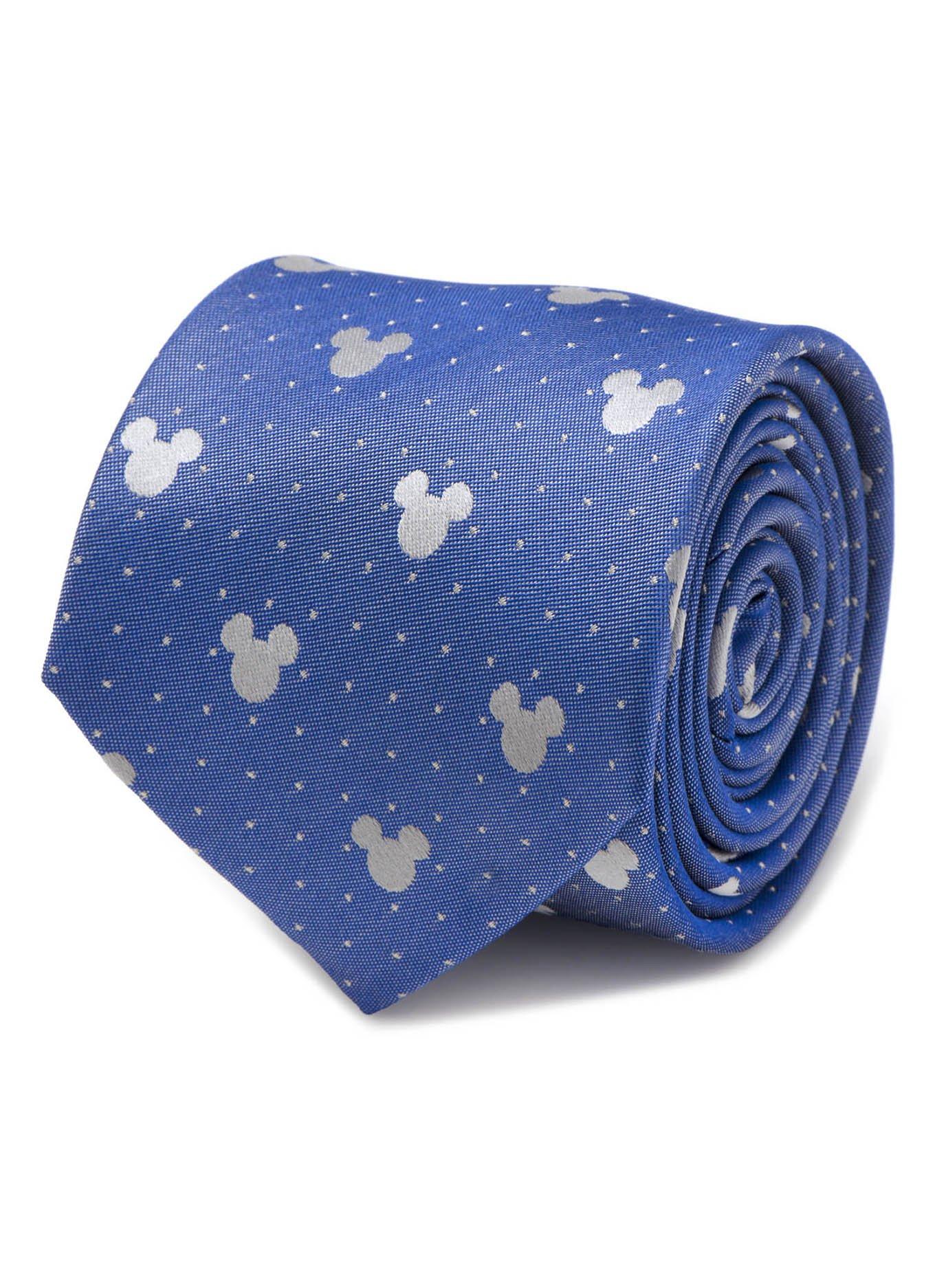 Disney Mickey Mouse Blue Pin Dot Mens Tie, , hi-res