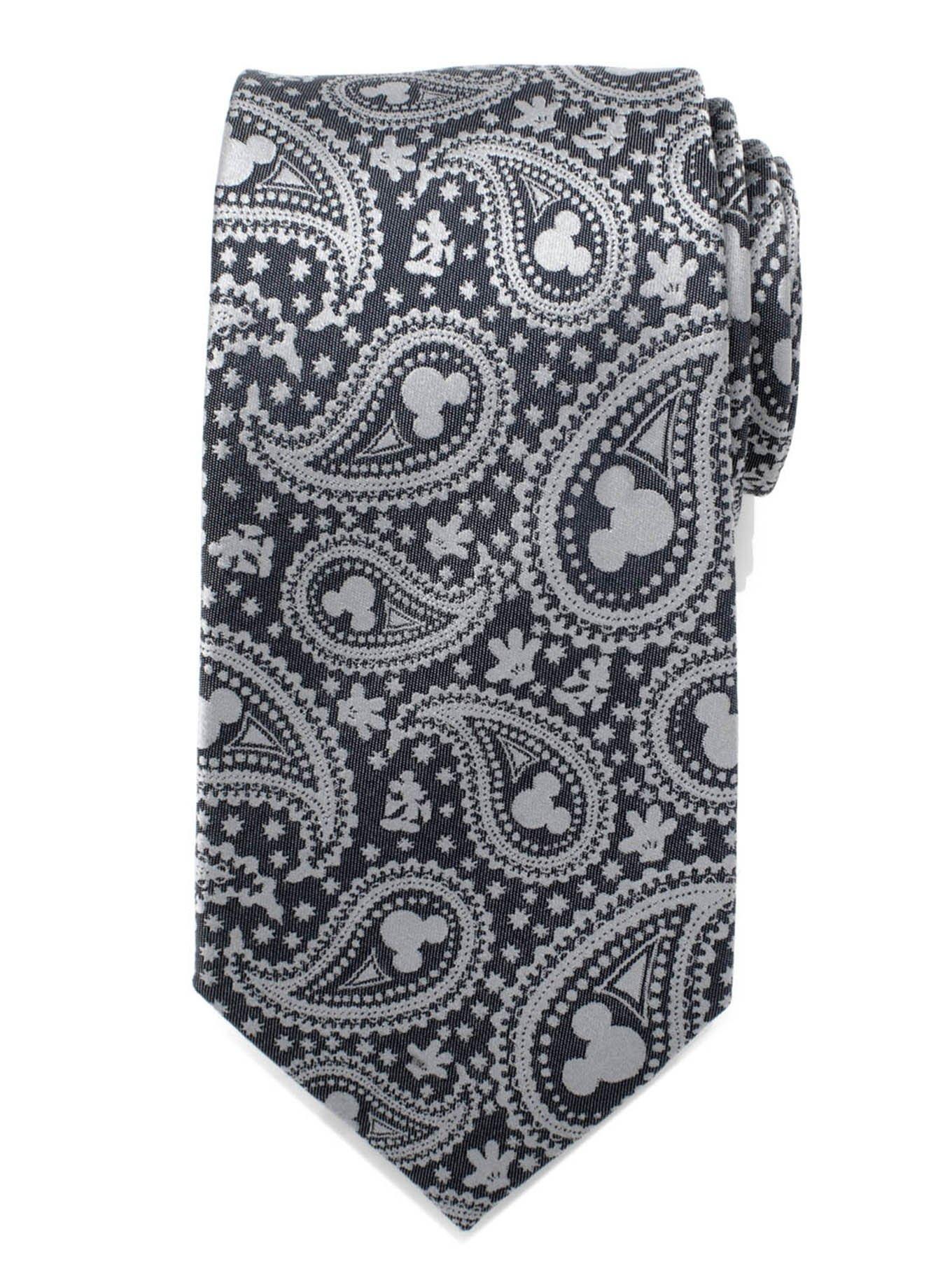 Disney Mickey Mouse Gray Paisley Mens Tie | Hot Topic