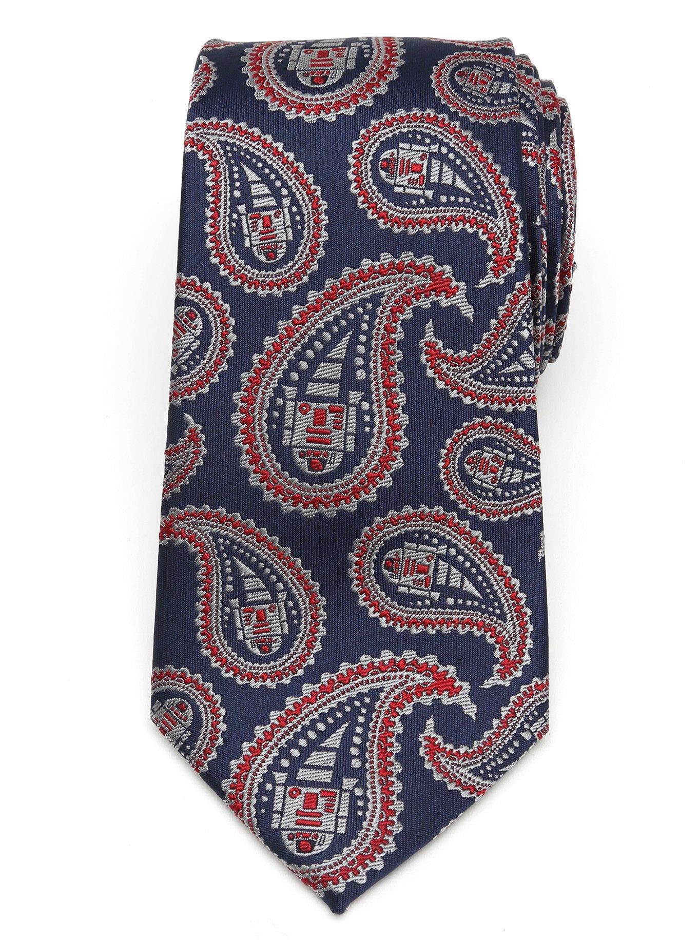 Star Wars R2D2 Blue and Red Paisley Tie | Hot Topic