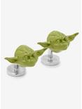 3D Green Star Wars Yoda Head Cufflinks, , hi-res