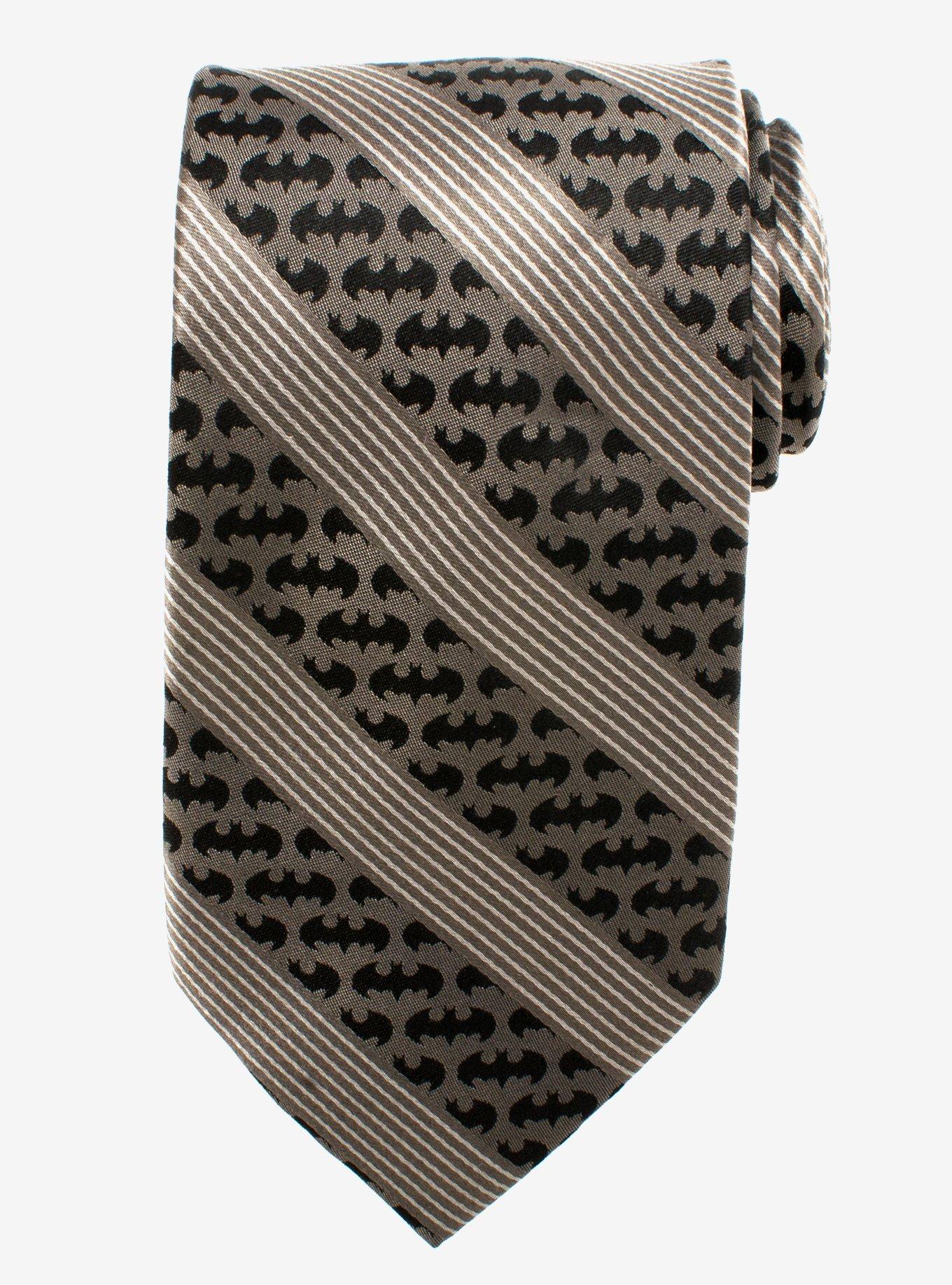 DC Comics Batman Black Pinstripe Tie, , hi-res