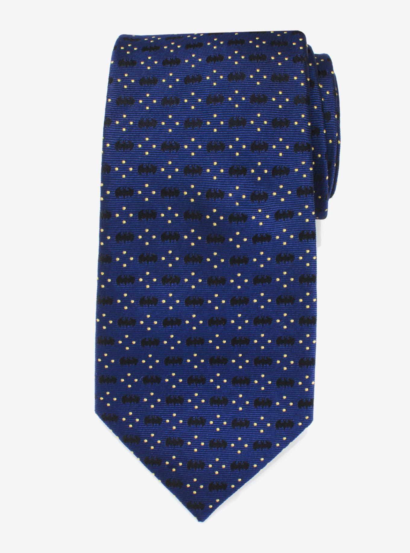 DC Comics Batman Icon Diamond Dot Navy Mens Tie, , hi-res