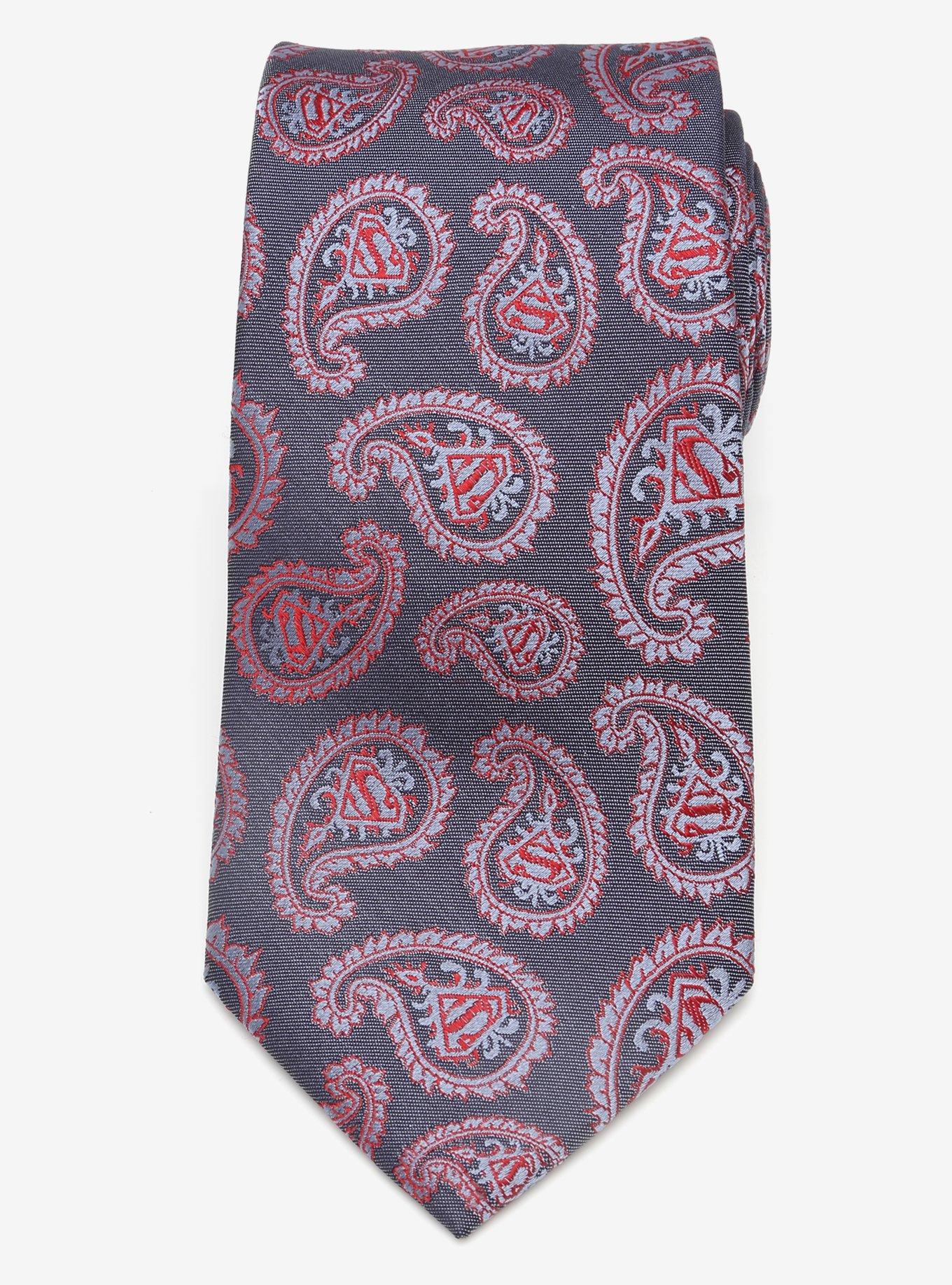 DC Comics Superman Red and Blue Paisley Tie, , hi-res