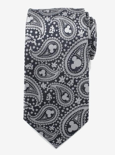 Disney Mickey Mouse Gray Paisley Mens Tie | BoxLunch