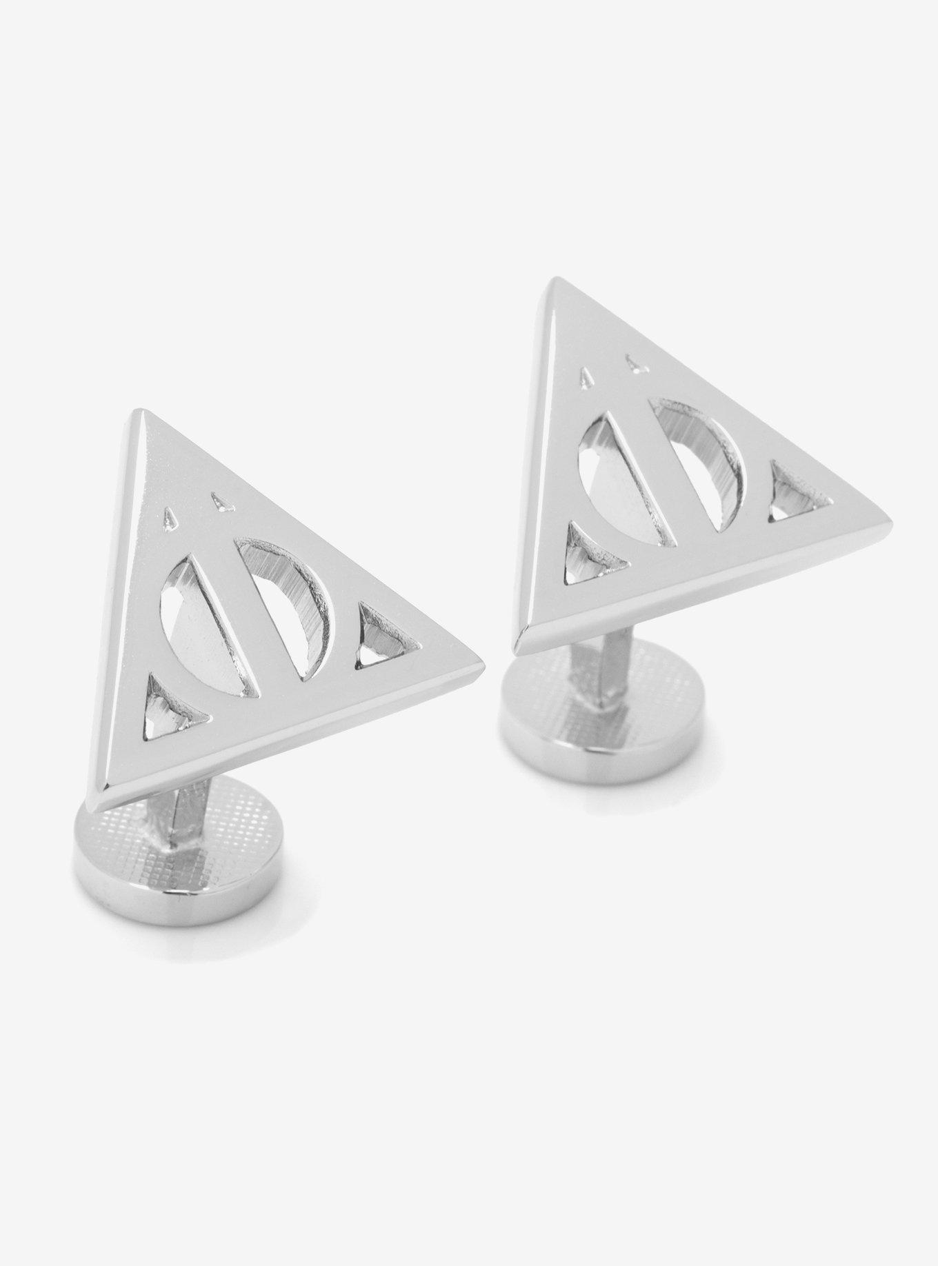 Harry Potter Deathly Hallows Silver Cufflinks, , hi-res