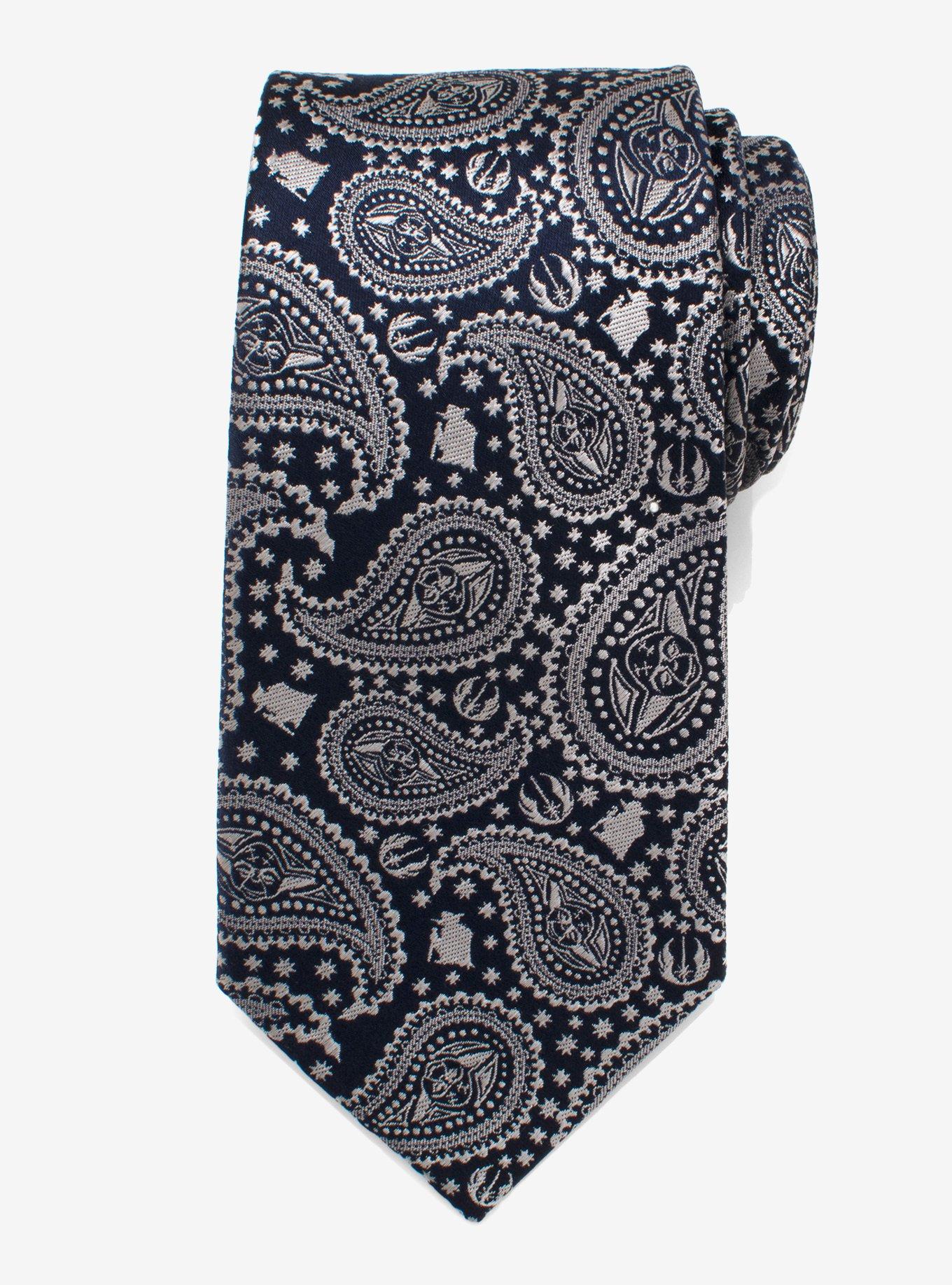 Star Wars Yoda Navy Paisley Mens Tie, , hi-res