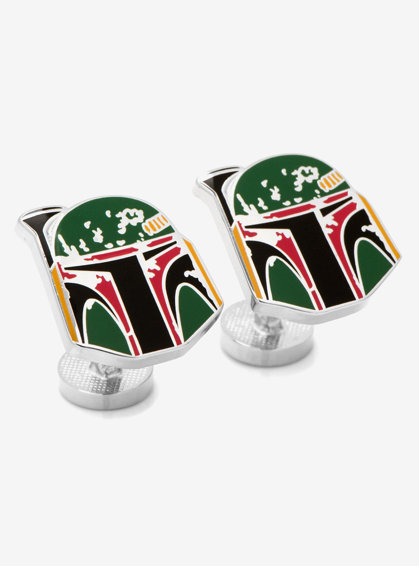 Star Wars Boba Fett Distressed Helmet Cufflinks, , hi-res