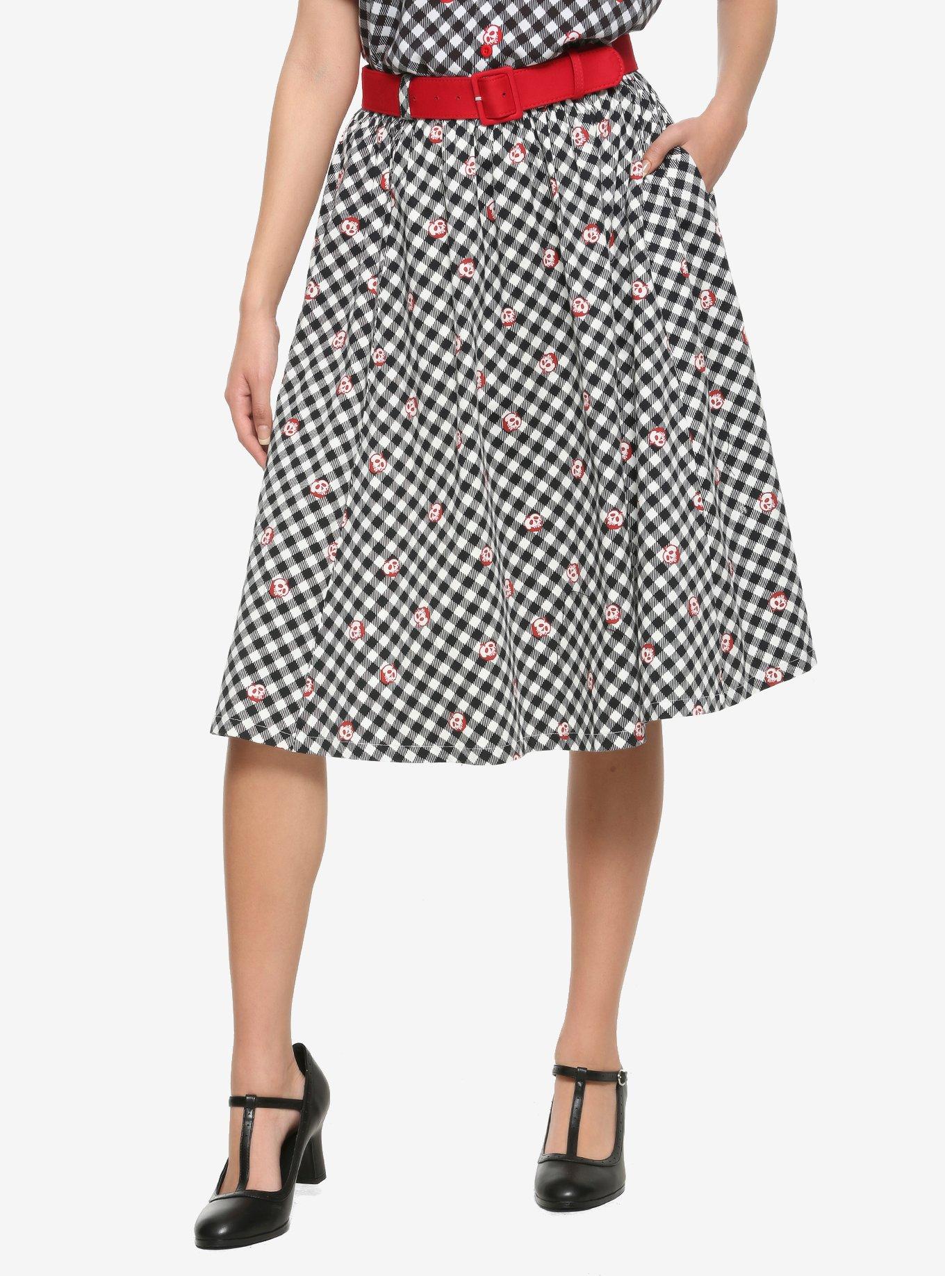 Her Universe Disney Snow White And The Seven Dwarfs Poison Apple Gingham Retro Skirt, MULTI, hi-res