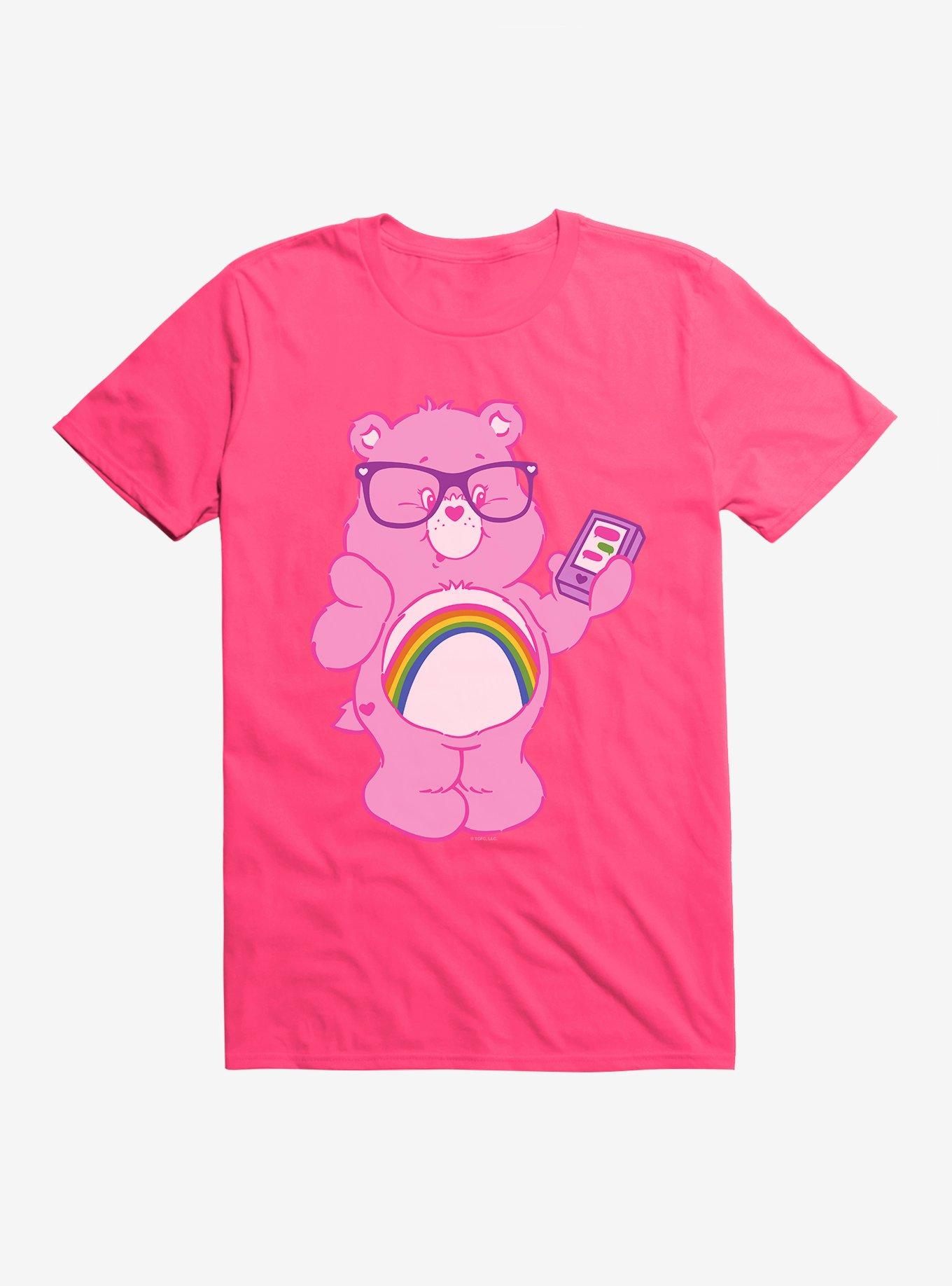 Care Bears Cheer Bear Texting T-Shirt, HOT PINK, hi-res