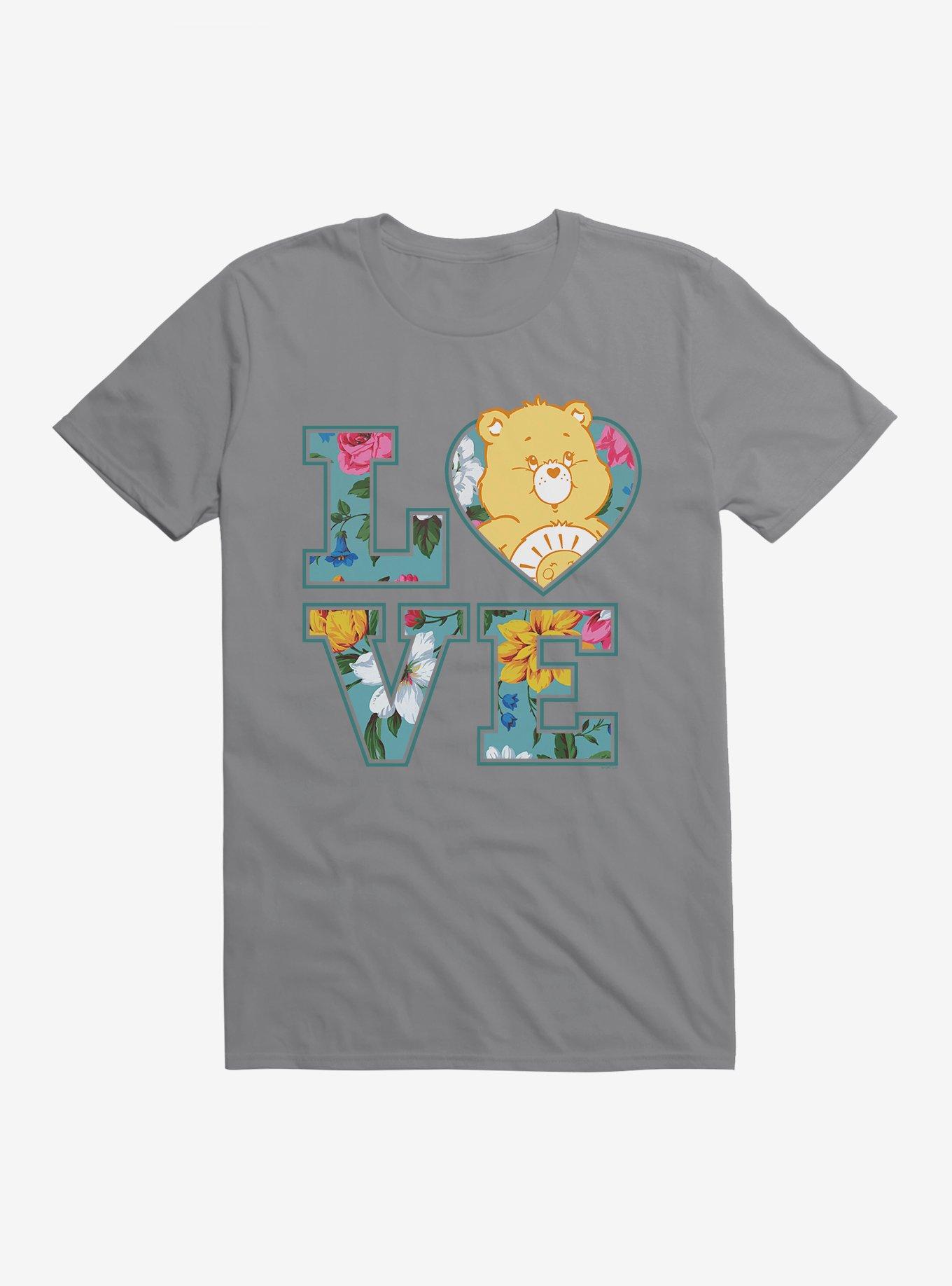 Care Bears Funshine Bear Love Script T-Shirt, STORM GREY, hi-res