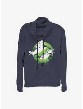 Ghostbusters Ghost Logo Green Slime Cowl Neck Long-Sleeve Girls Top, , hi-res