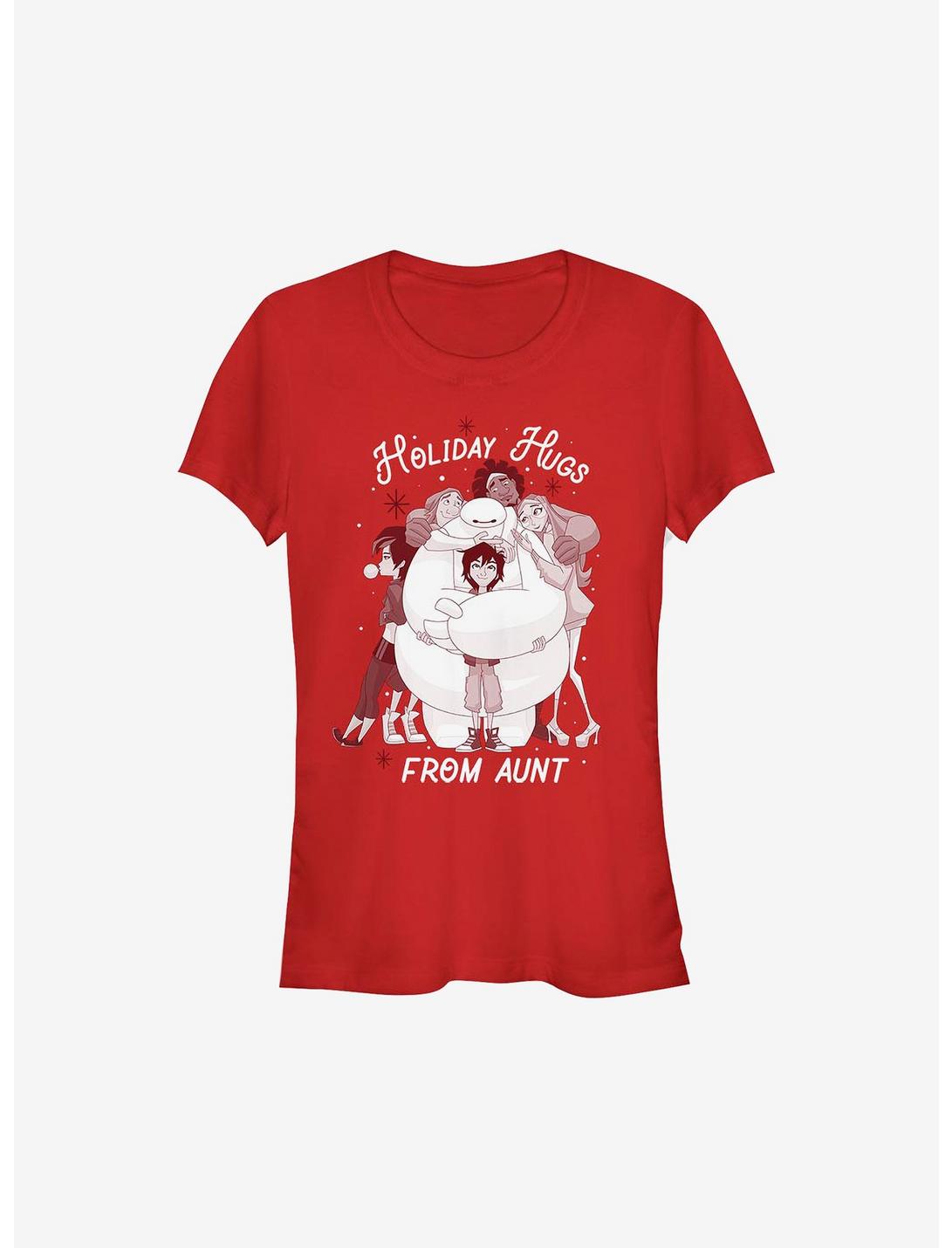 Big Hero 6 Holiday Hugs From Aunt Girls T-Shirt, RED, hi-res