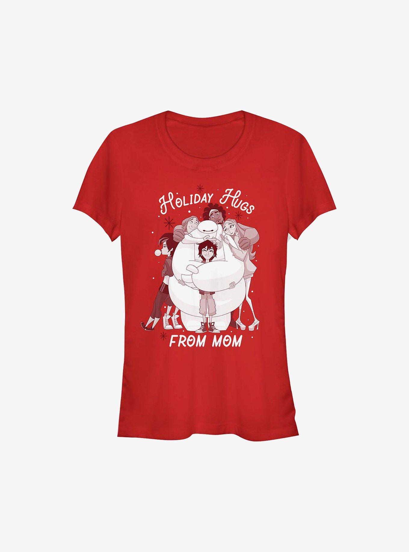 Big Hero 6 Holiday Hugs From Mom Girls T-Shirt, RED, hi-res