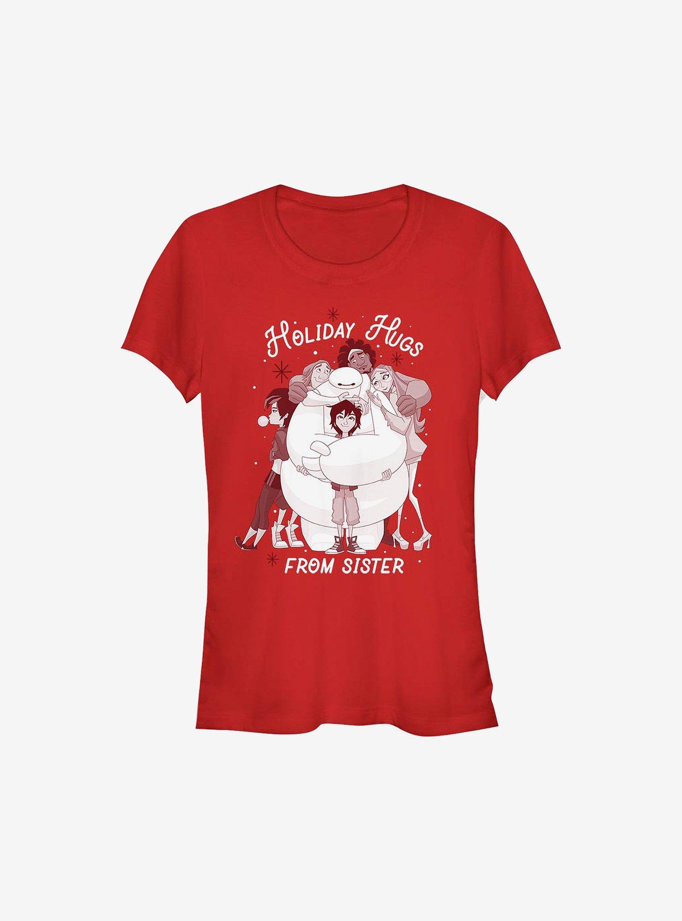 Big Hero 6 Holiday Hugs From Sister Girls T-Shirt, , hi-res